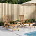 Folding Deck Stol 2 pcs Naturlig Massivt Teaktre