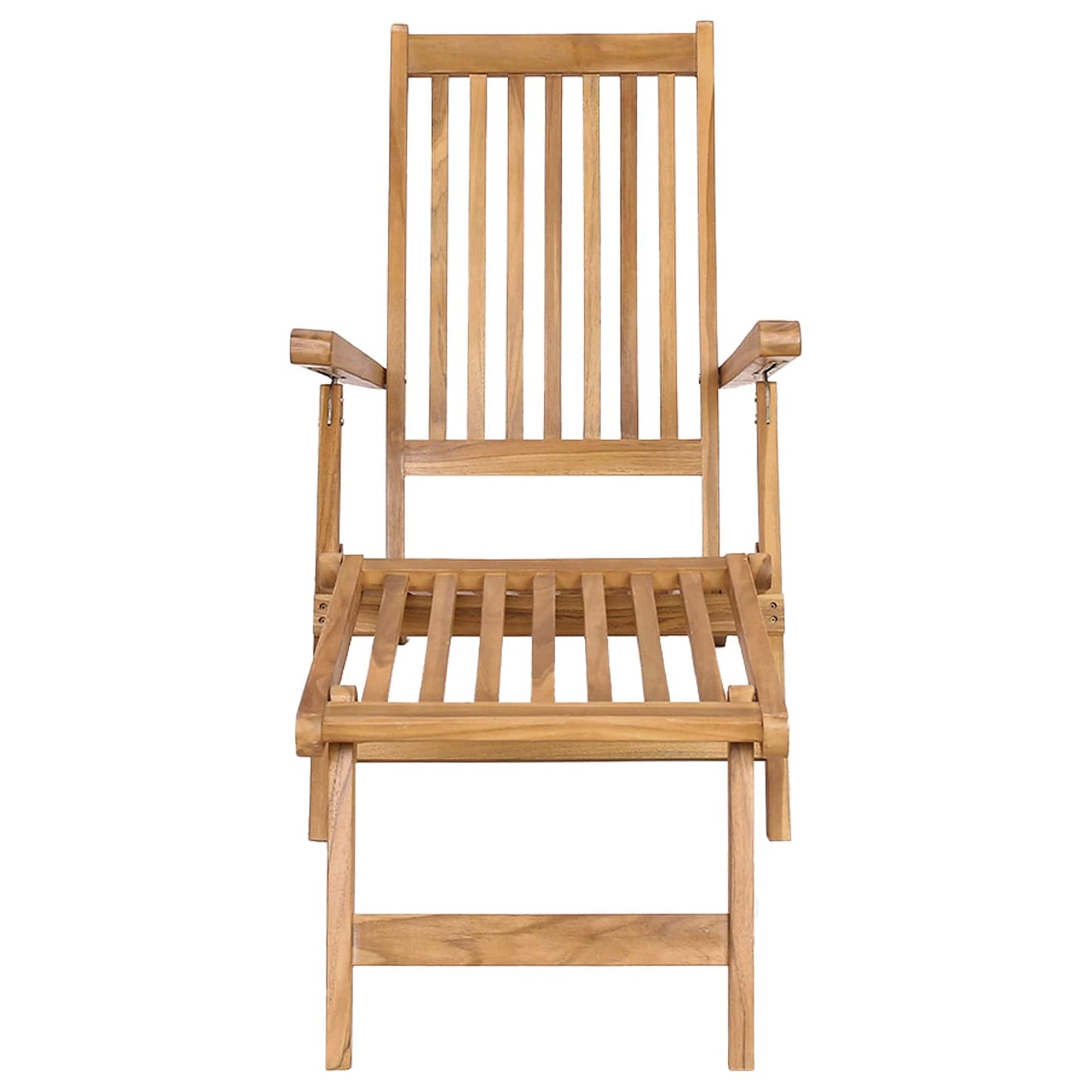 Folding Deck Stol 2 pcs Naturlig Massivt Teaktre