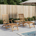 Sammenleggbart dekkstol med bord 2 pcs Naturlig Massivt Teaktre