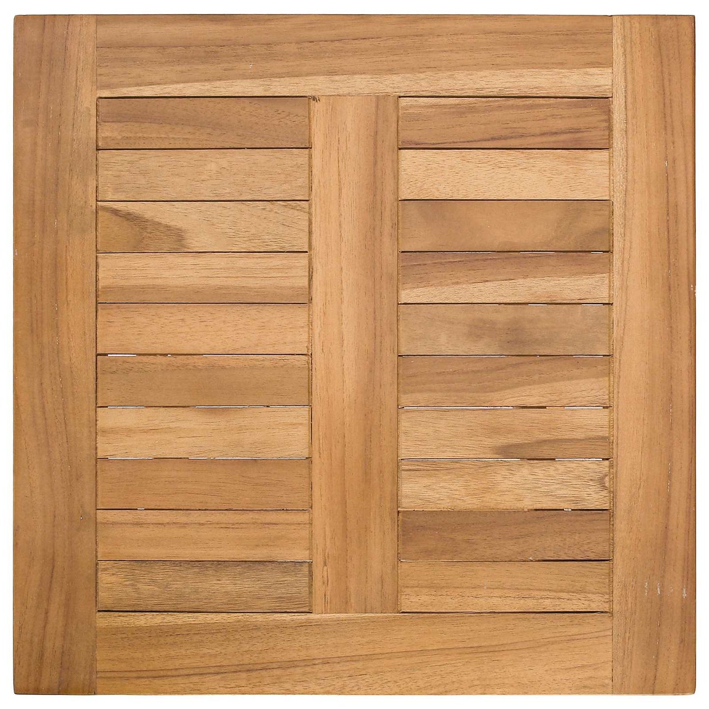 Sammenleggbart dekkstol med bord 2 pcs Naturlig Massivt Teaktre