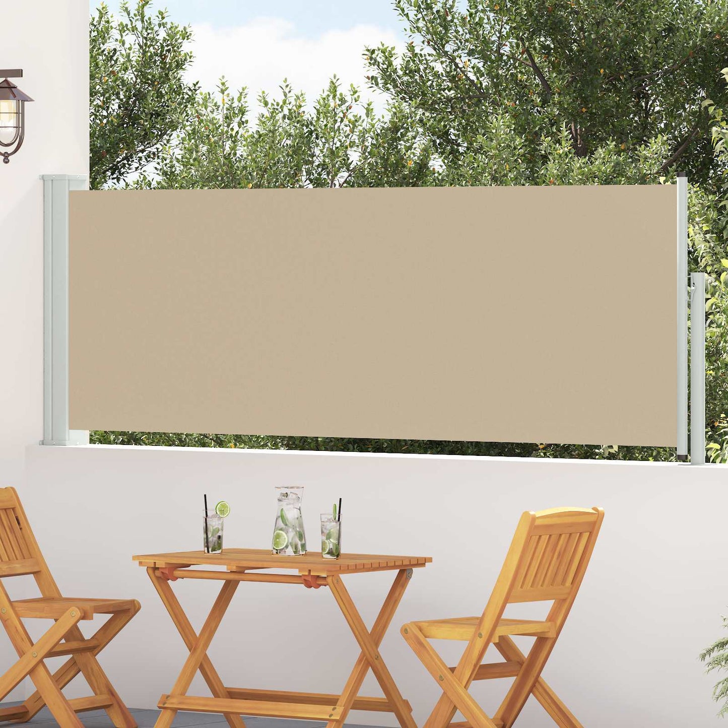 Utklappbart side markise 300 x 100 cm Polyester Rektangulær