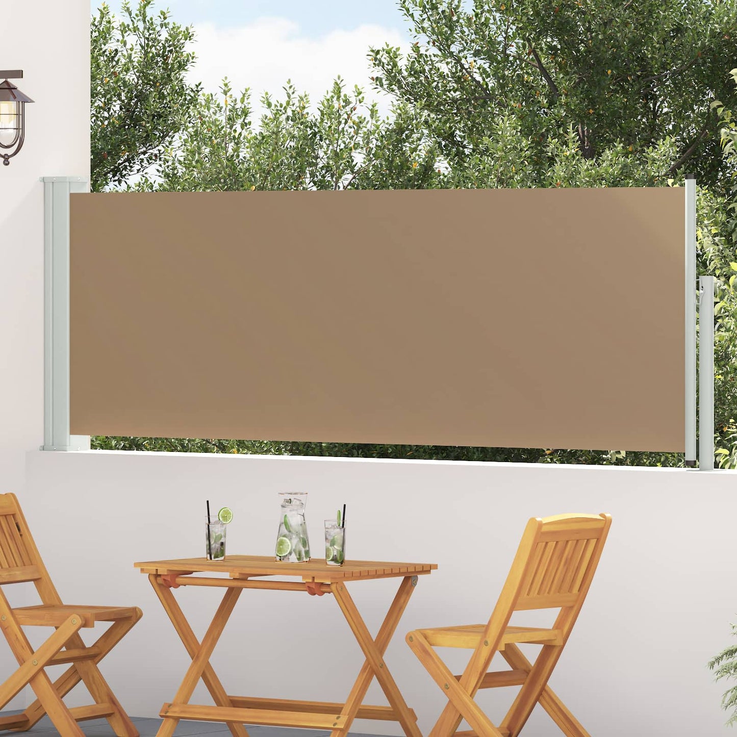 Utklappbart side markise 500 x 100 cm Polyester Rektangulær
