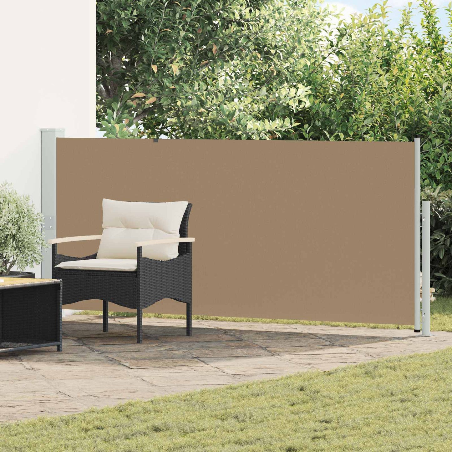Utklappbart side markise 160 x 600 cm Polyester Rektangulær