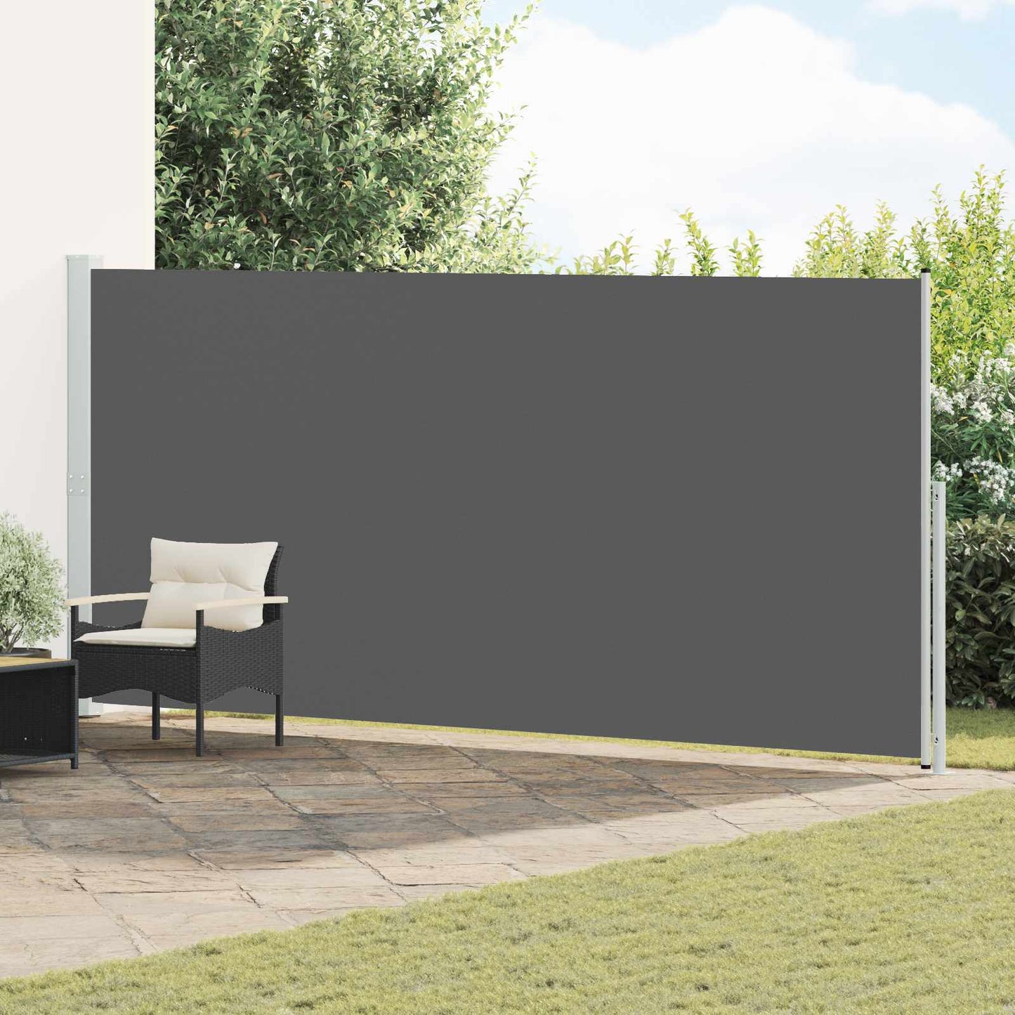 Utklappbart side markise Antrasitt 600 x 220 cm Polyester
