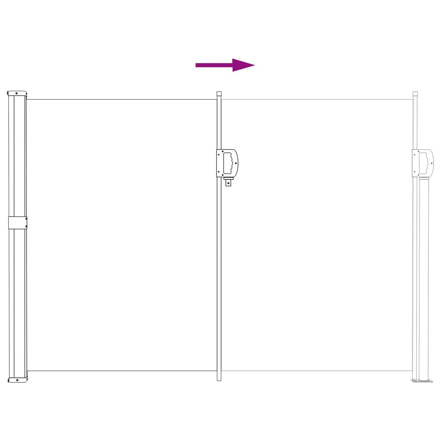 Utklappbart side markise sand 300 x 117 cm Polyester