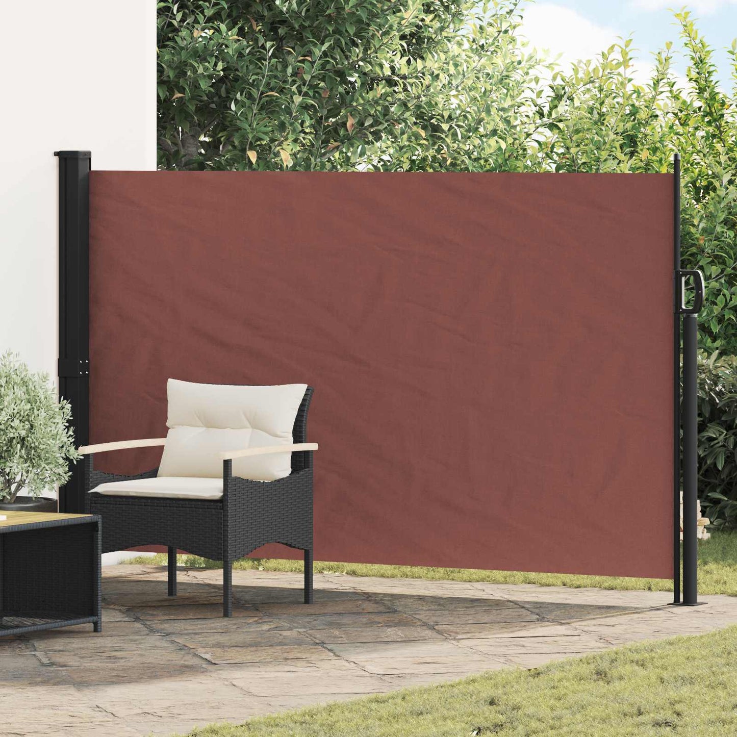 Utklappbart side markise Brun 300 x 170 cm Polyester