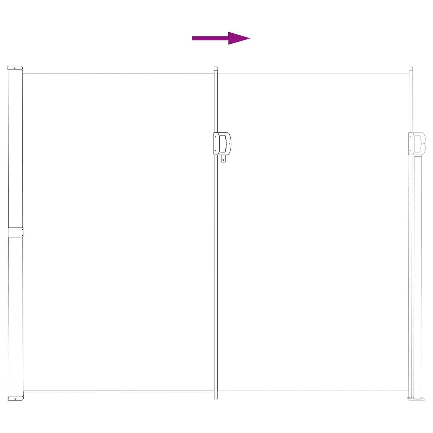 Utklappbart side markise sand 300 x 220 cm Polyester