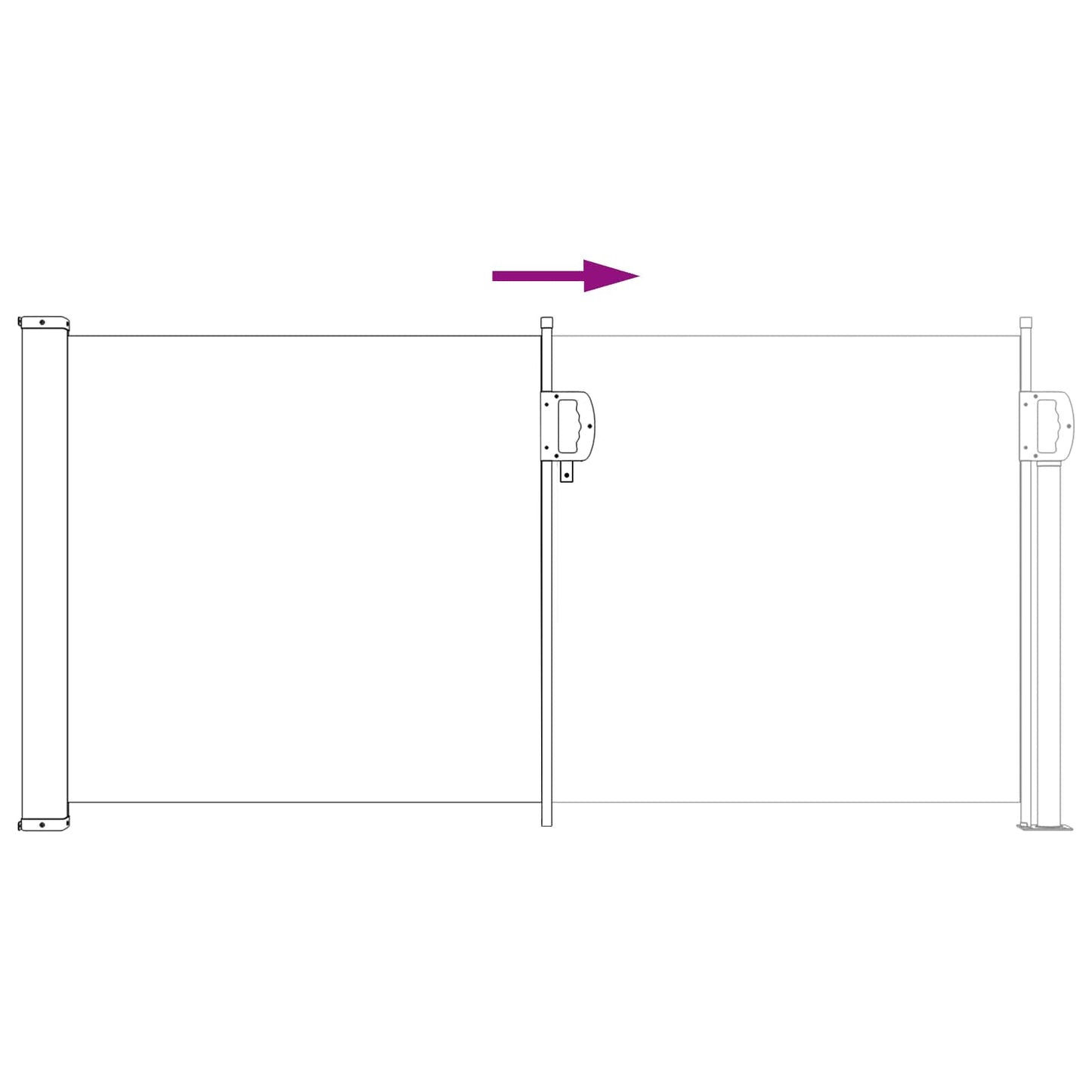 Utklappbart side markise sand 500 x 100 cm Polyester