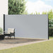 Utklappbart side markise Grå 600 x 200 cm Polyester