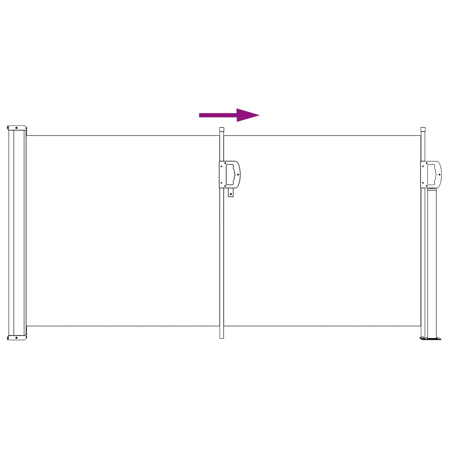 Utklappbart side markise 100 x 300 cm 100% polyester jern stål