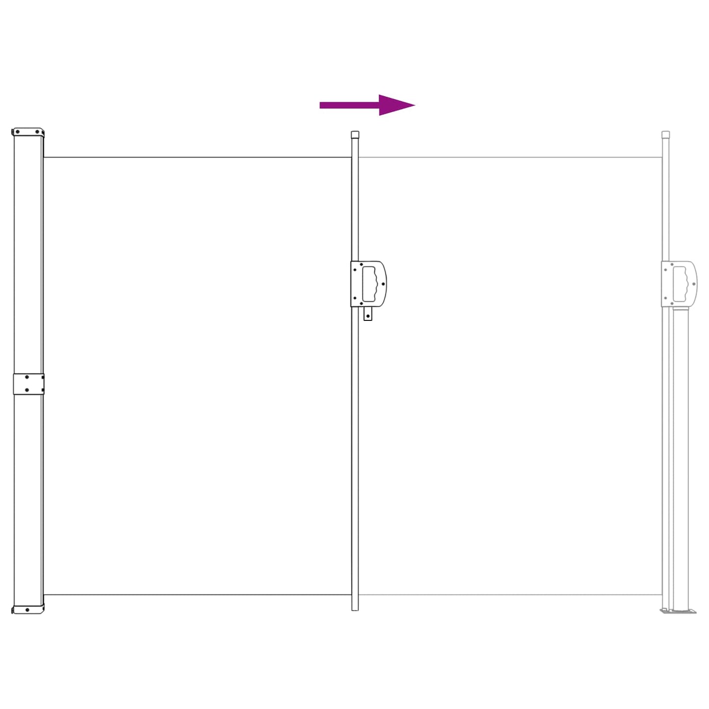 Utklappbart side markise 120 x 300 cm 100% polyester jern stål