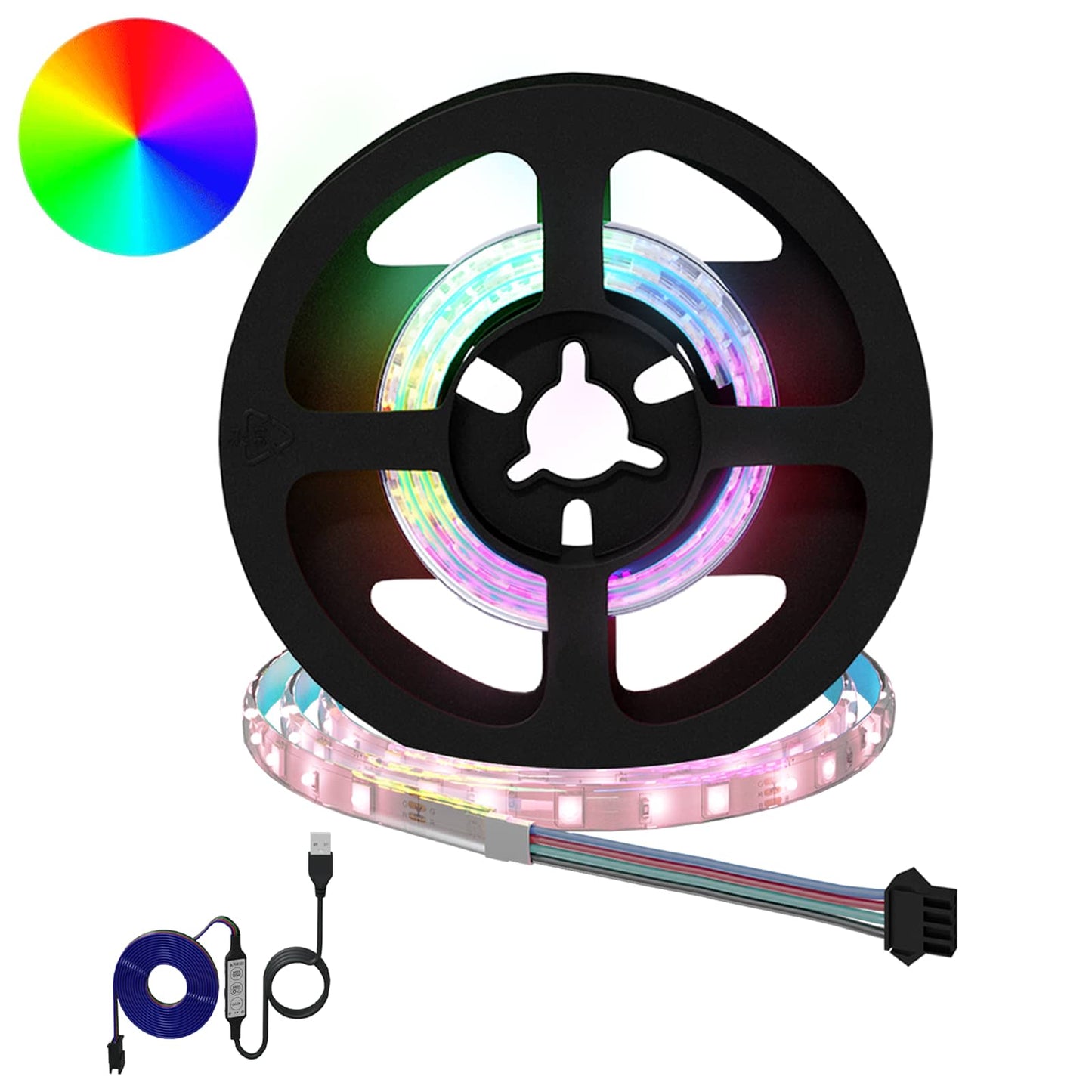 LED Stripe 2 pcs Svart og gjennomsiktig 450 mm Kobber og plast