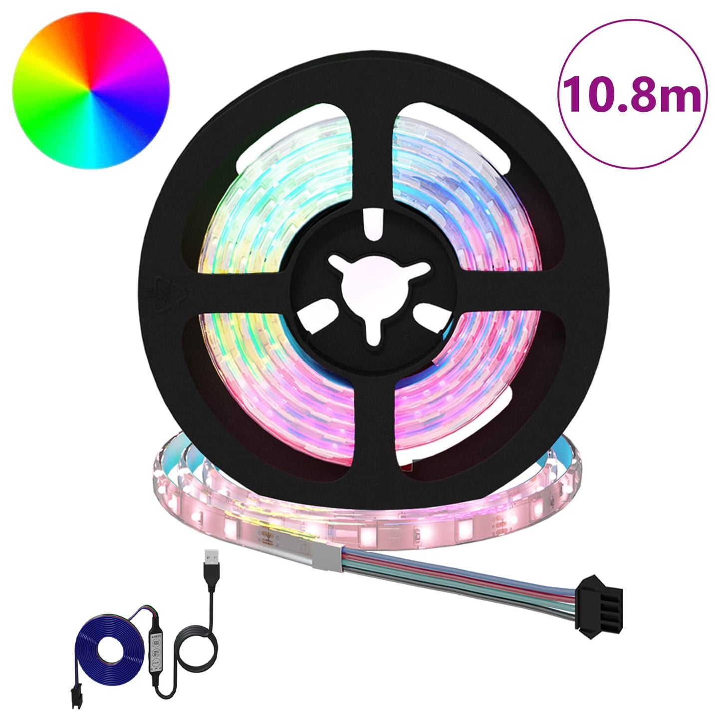 LED Stripe 12 pcs Svart og gjennomsiktig 900 mm Kobber og plast