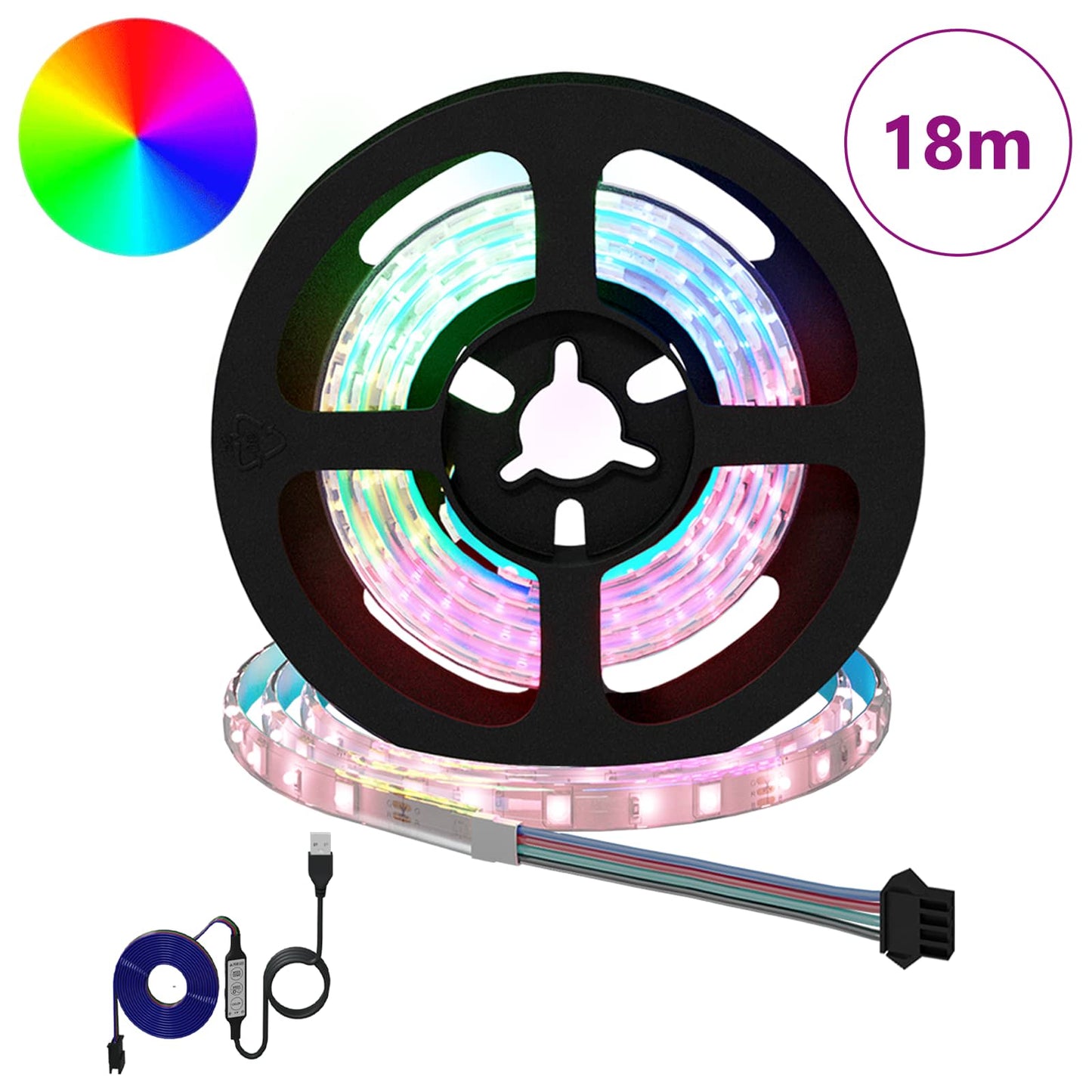 LED Stripe 12 pcs Svart og gjennomsiktig 750 mm Kobber og plast