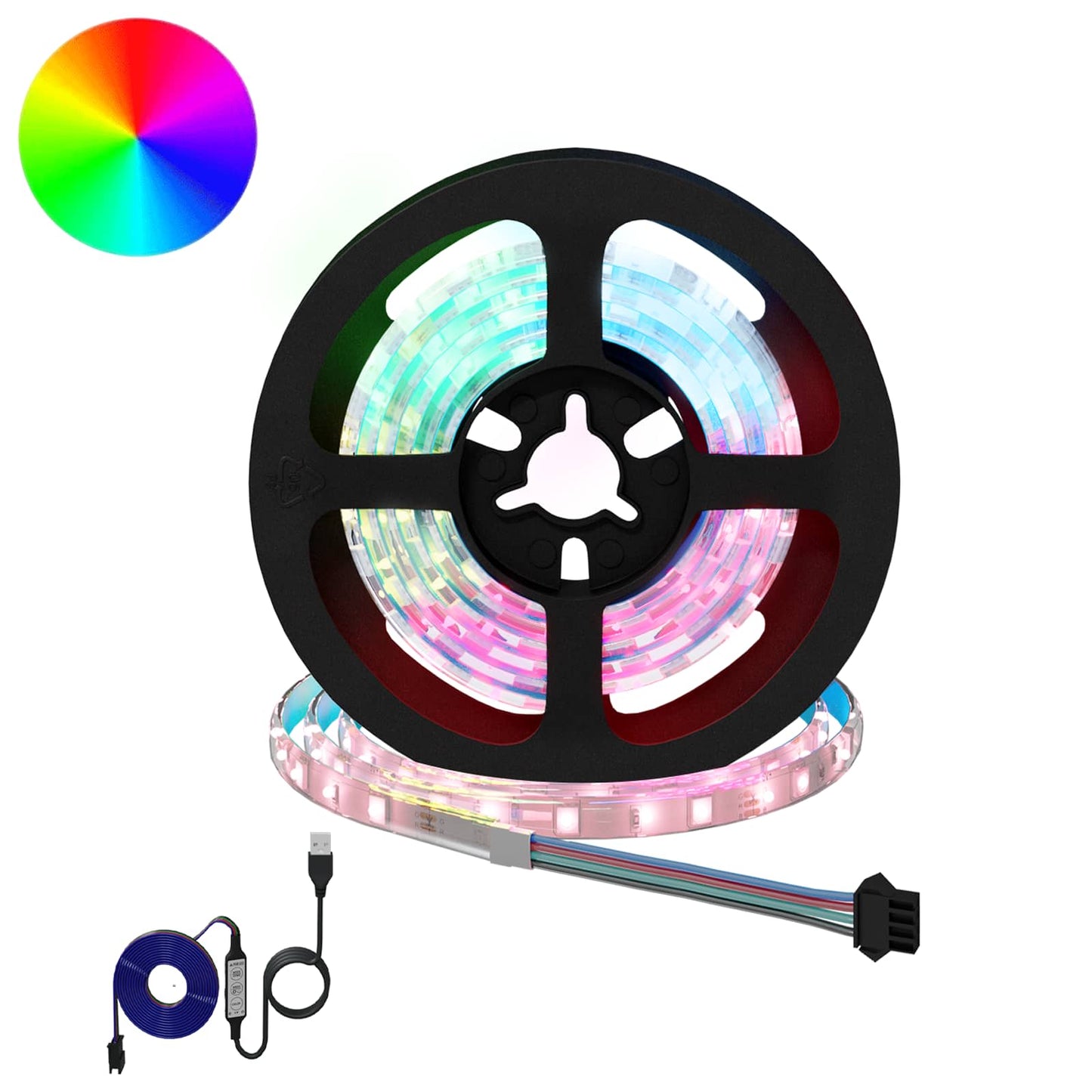 LED Stripe 2 pcs Svart og gjennomsiktig 1000 mm Kobber og plast