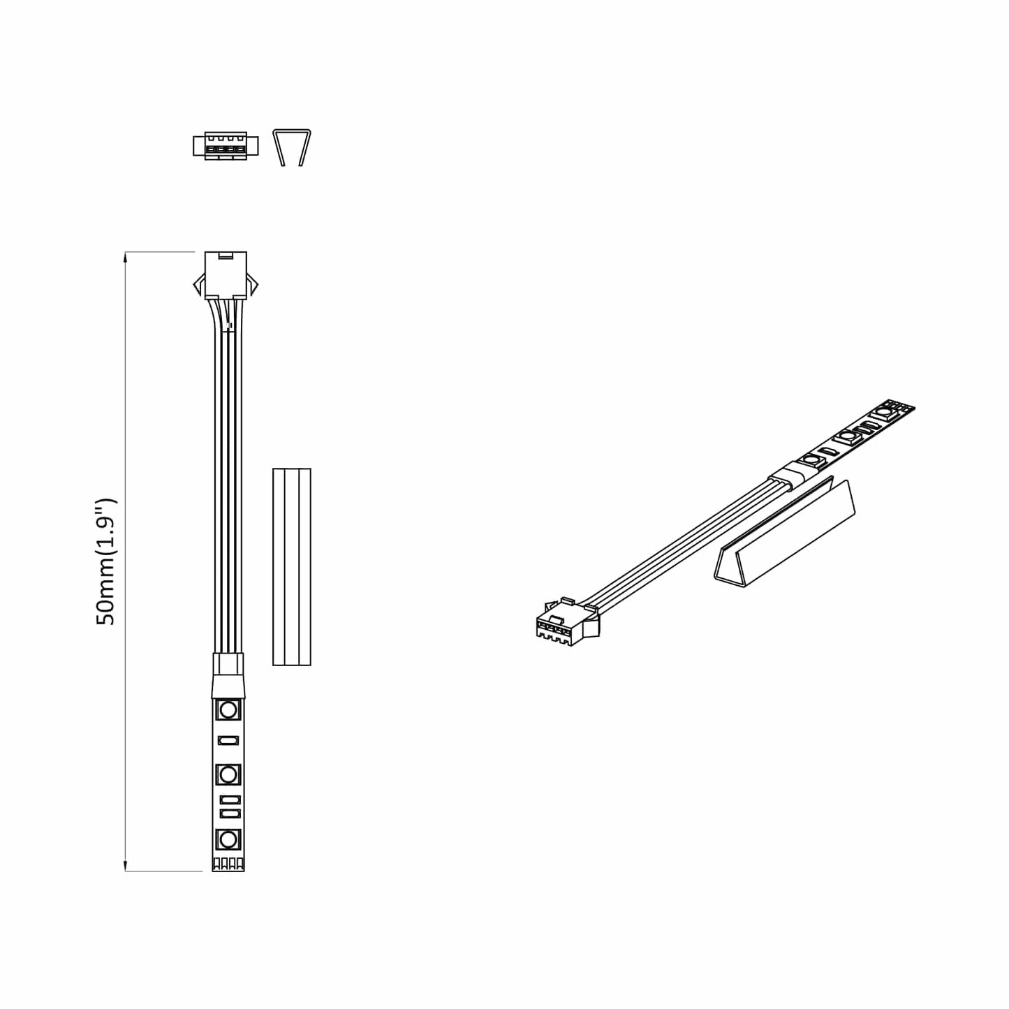 LED Stripe 2 pcs Svart og multikolor 1745 mm Kobber og plast