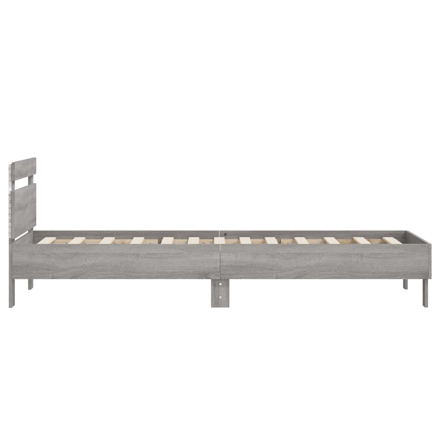 Sengestativ med LED Grå Sonoma 80 x 200 cm Konstruert tre