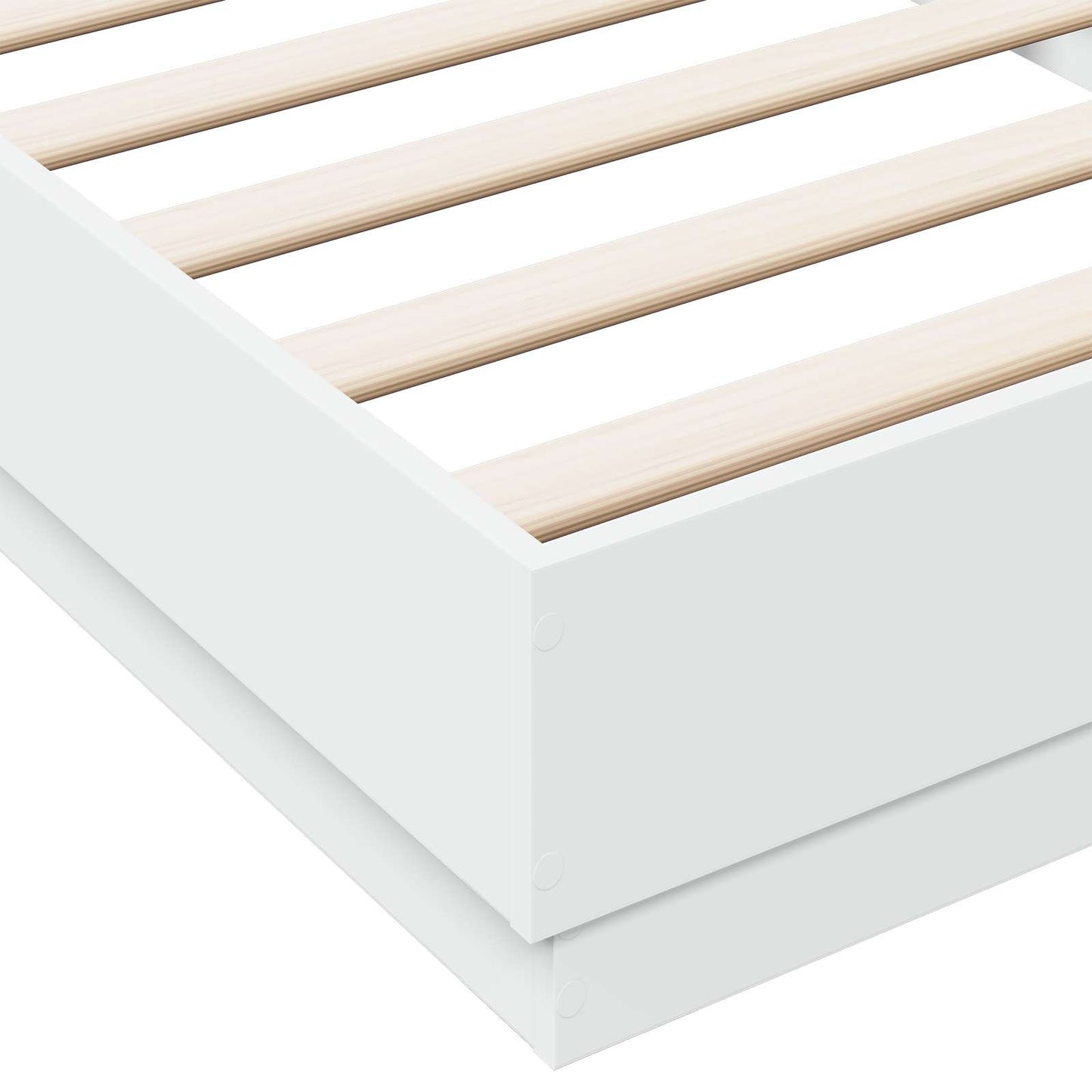 Sengestativ med LED Hvit 80 x 200 cm Konstruert tre