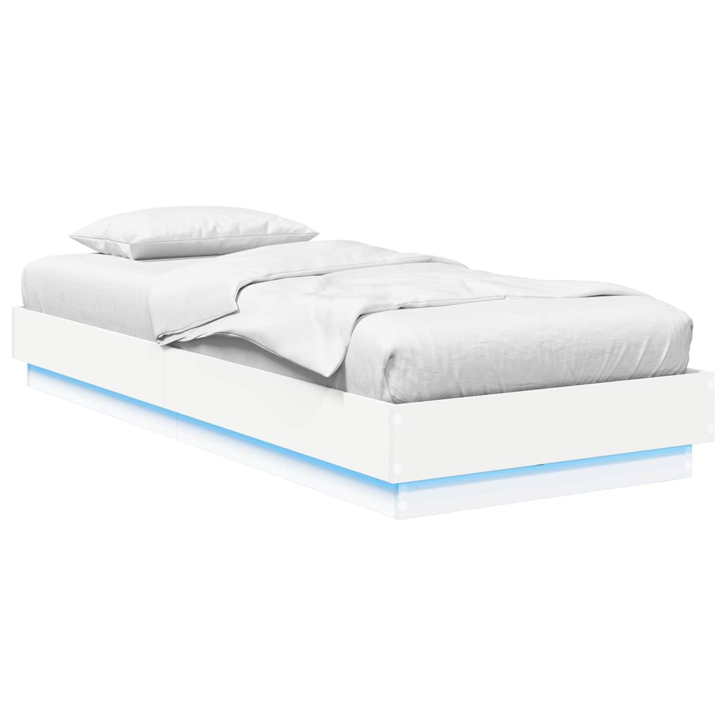 Sengestativ med LED Hvit 80 x 200 cm Konstruert tre