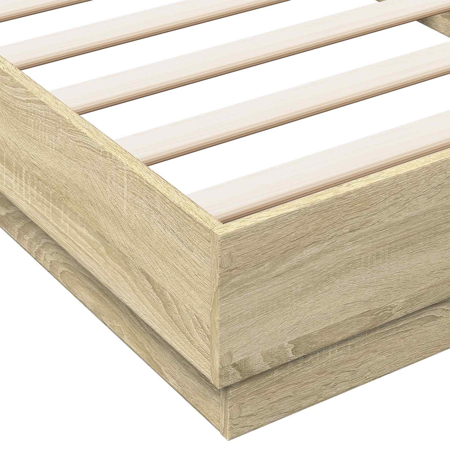 Sengestativ med LED Sonoma eik 80 x 200 cm Konstruert tre