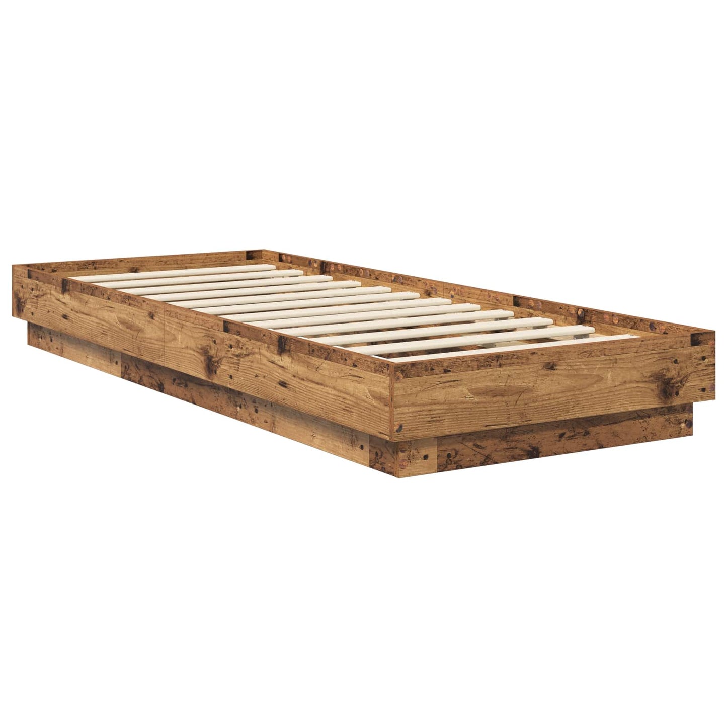 Sengestativ med LED Gammelt tre 80 x 200 cm Konstruert tre