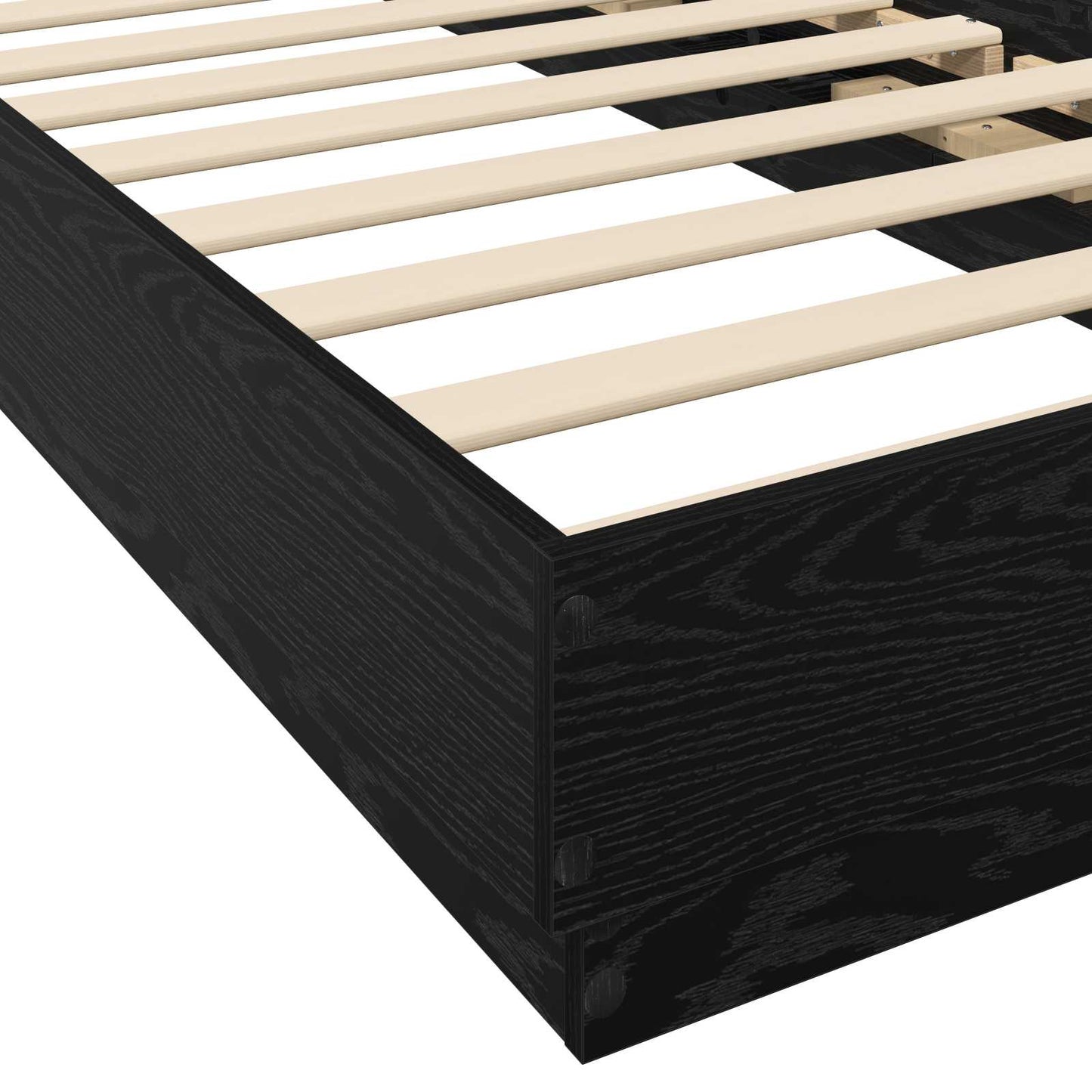 Sengestativ med LED Svart eik 80 x 200 cm Konstruert tre