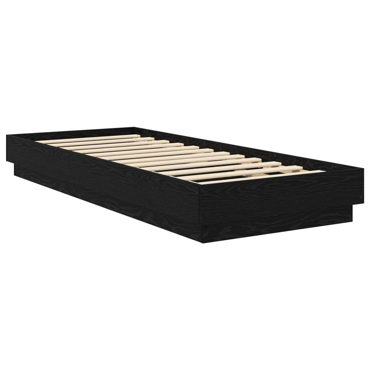 Sengestativ med LED Svart eik 80 x 200 cm Konstruert tre
