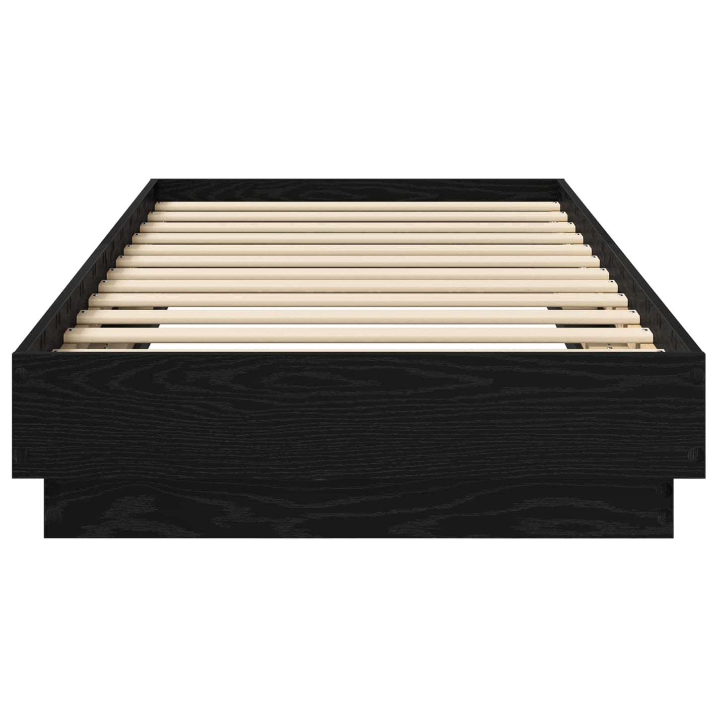 Sengestativ med LED Svart eik 80 x 200 cm Konstruert tre