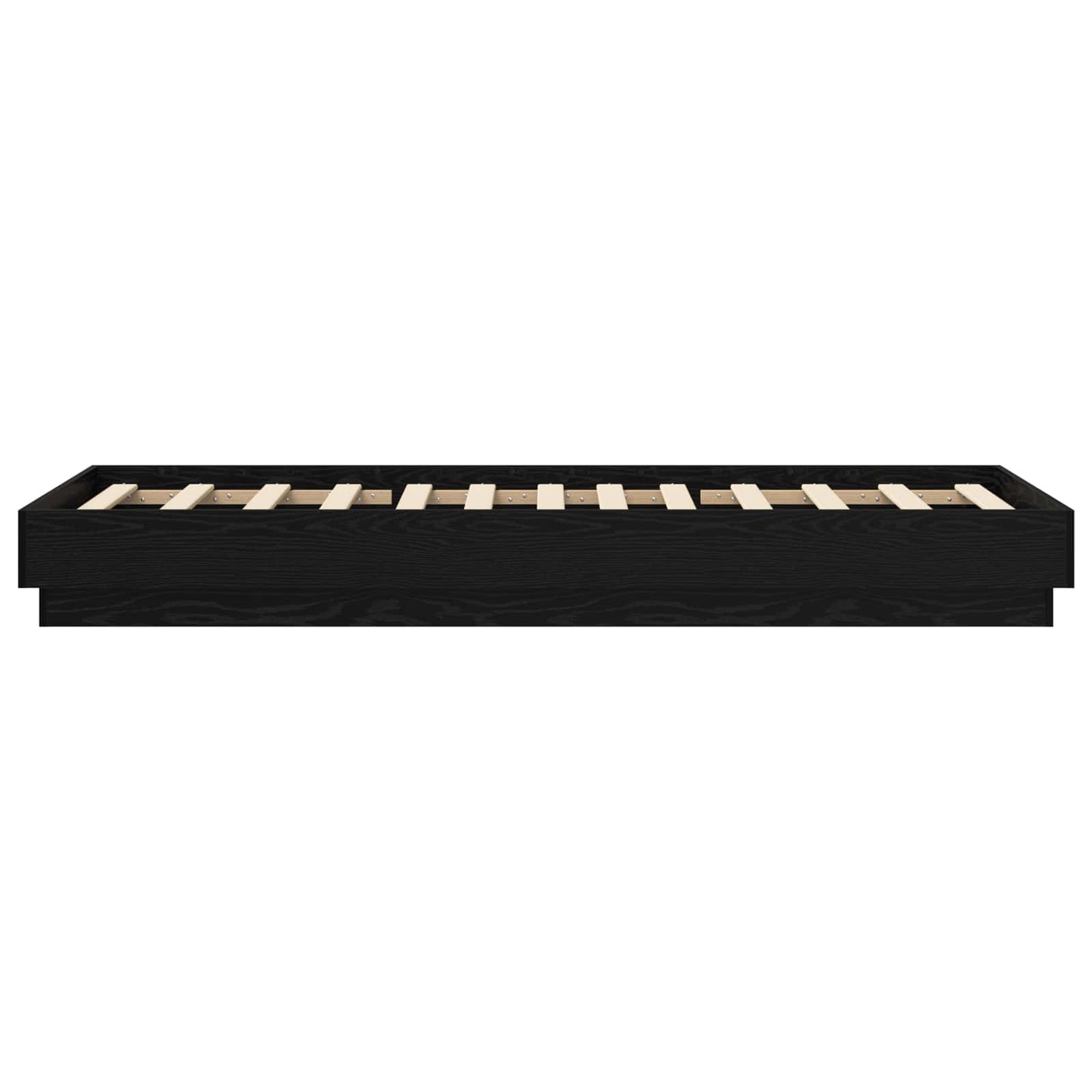 Sengestativ med LED Svart eik 80 x 200 cm Konstruert tre