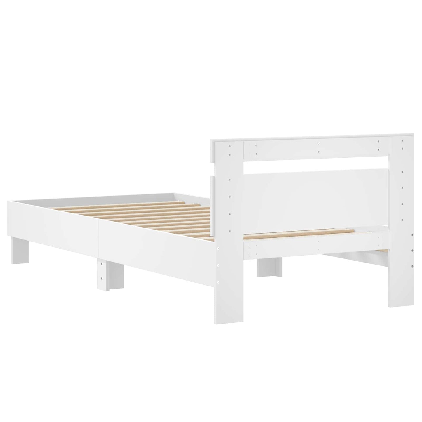 Sengestamme med hodegatt Hvit 80 x 200 cm Konstruert tre