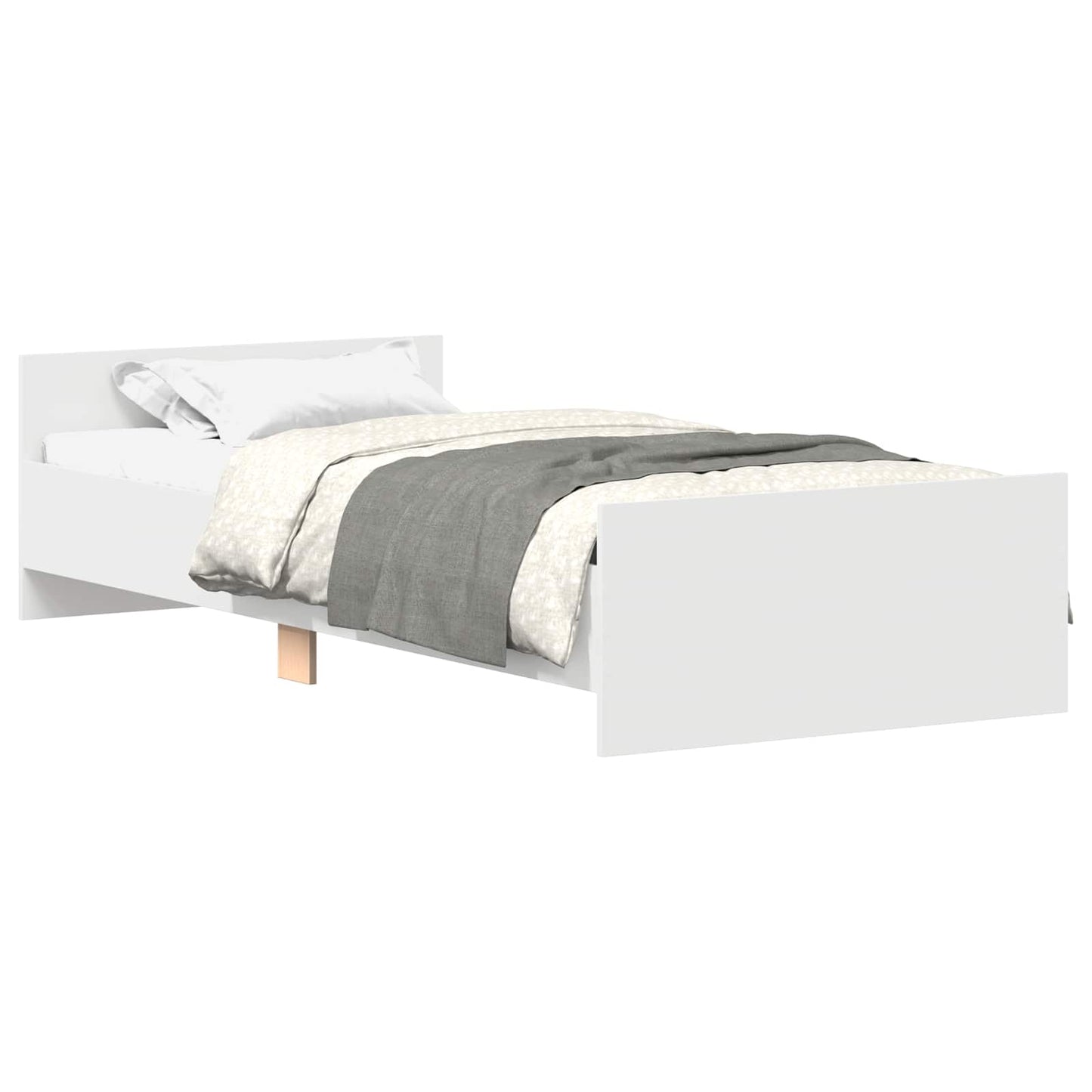 Sengestamme med hodegatt Hvit 80 x 200 cm Konstruert tre