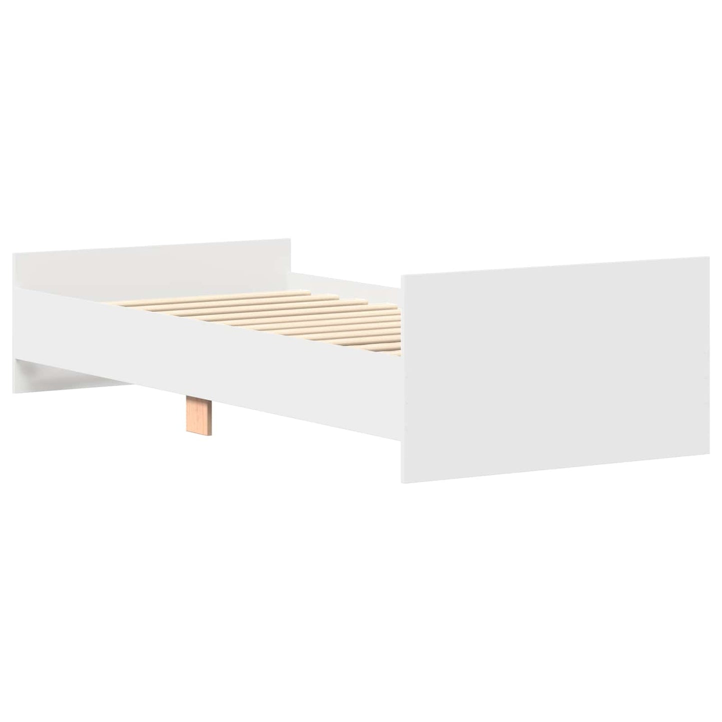 Sengestamme med hodegatt Hvit 80 x 200 cm Konstruert tre