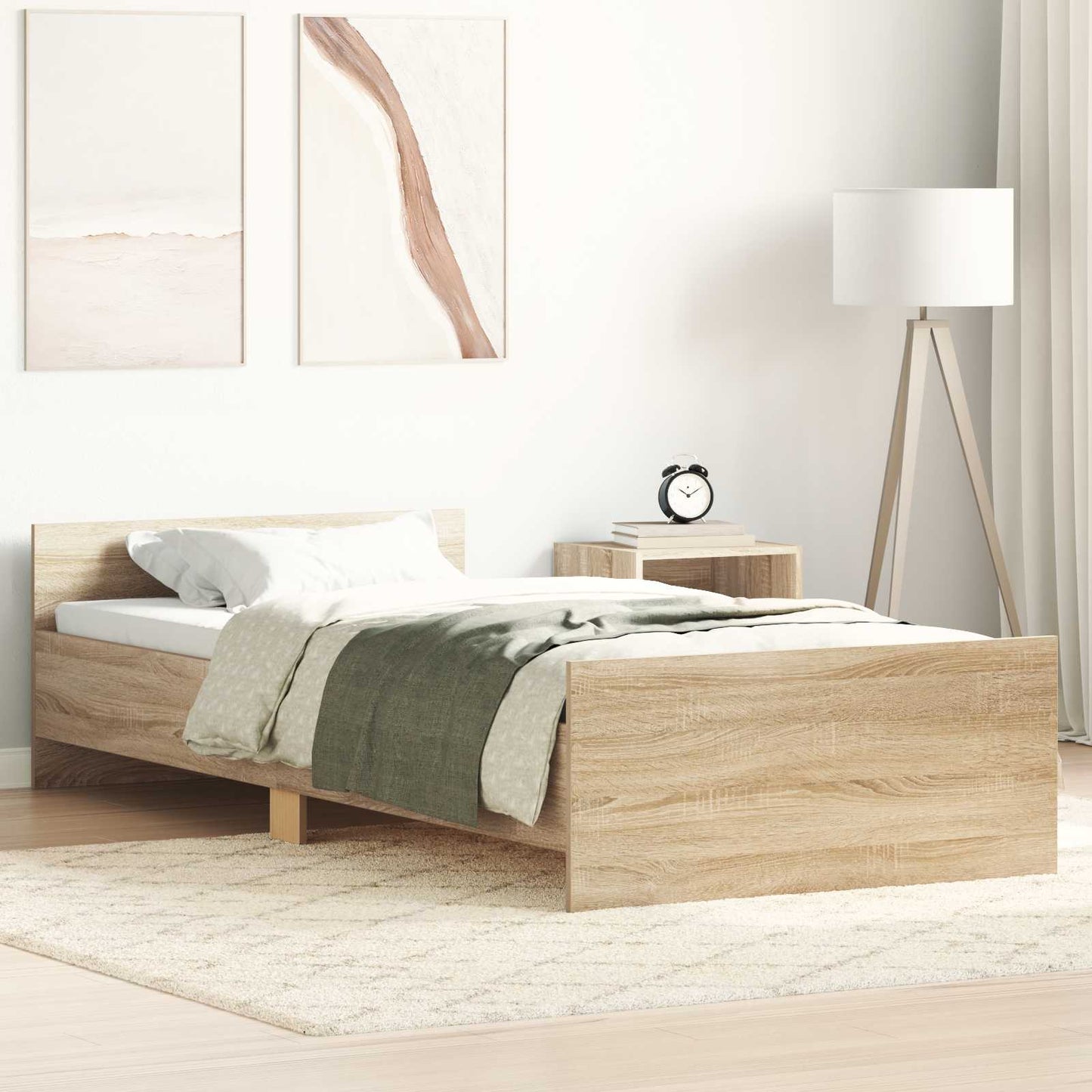 Sengestamme med hodegatt Sonoma eik 80 x 200 cm Konstruert tre