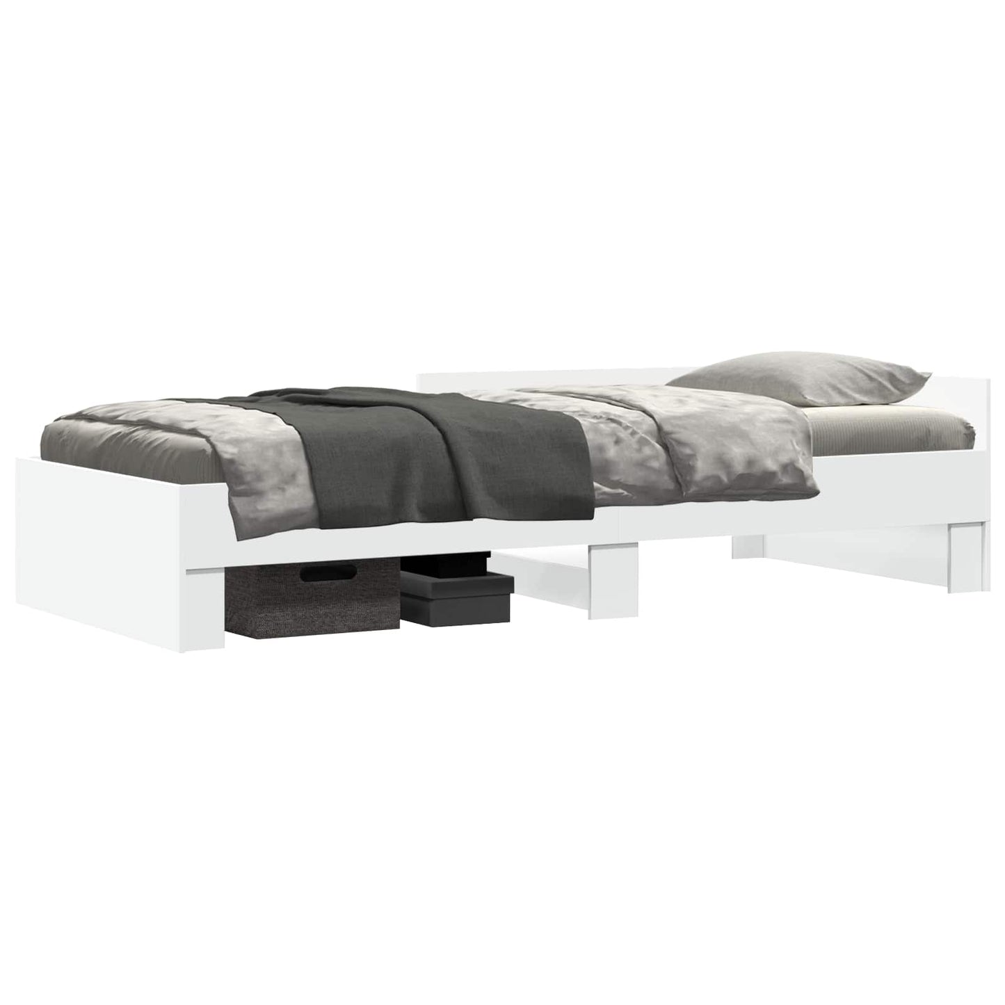 Sengestamme med hodegatt Hvit 80 x 200 cm Konstruert tre
