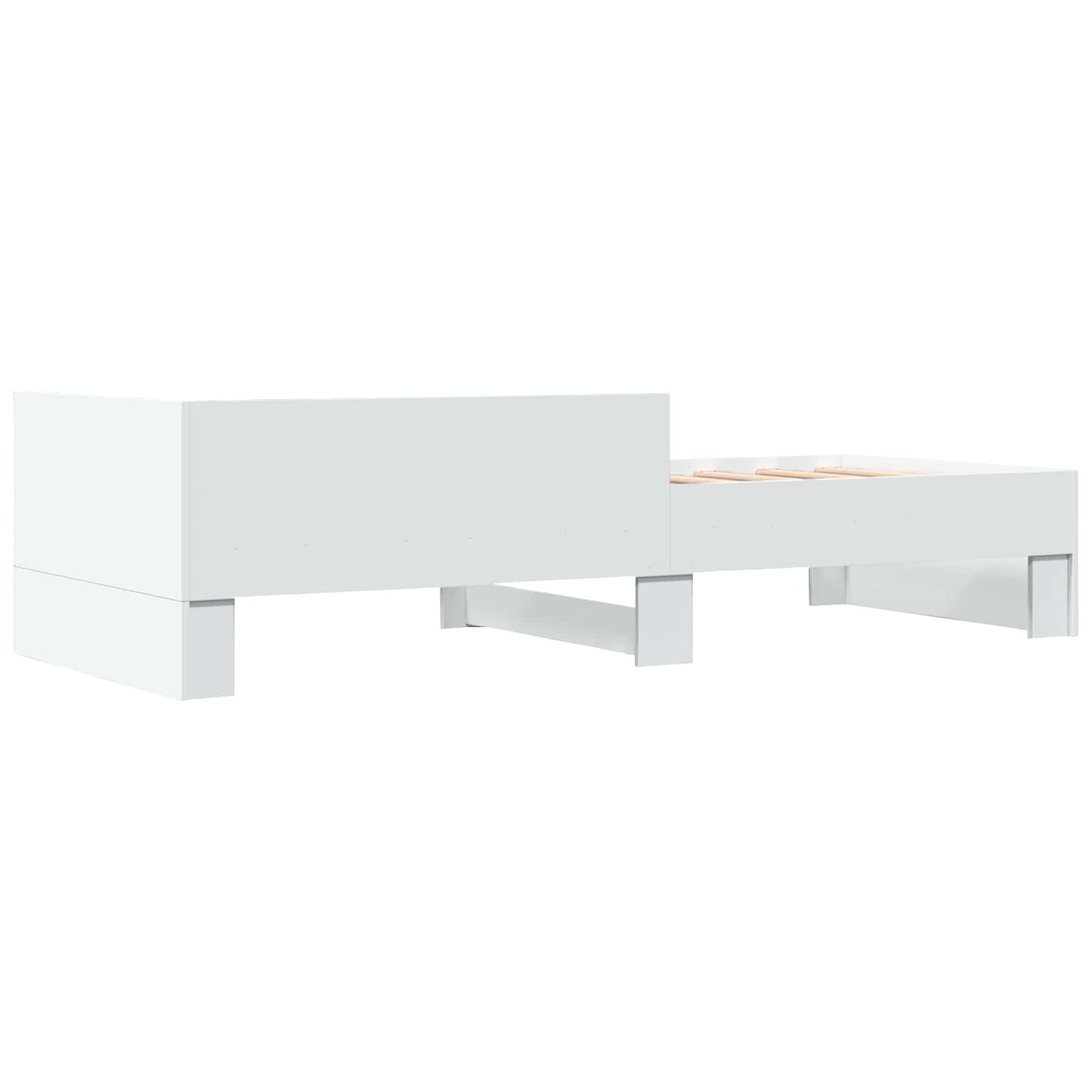 Sengestamme med hodegatt Hvit 80 x 200 cm Konstruert tre