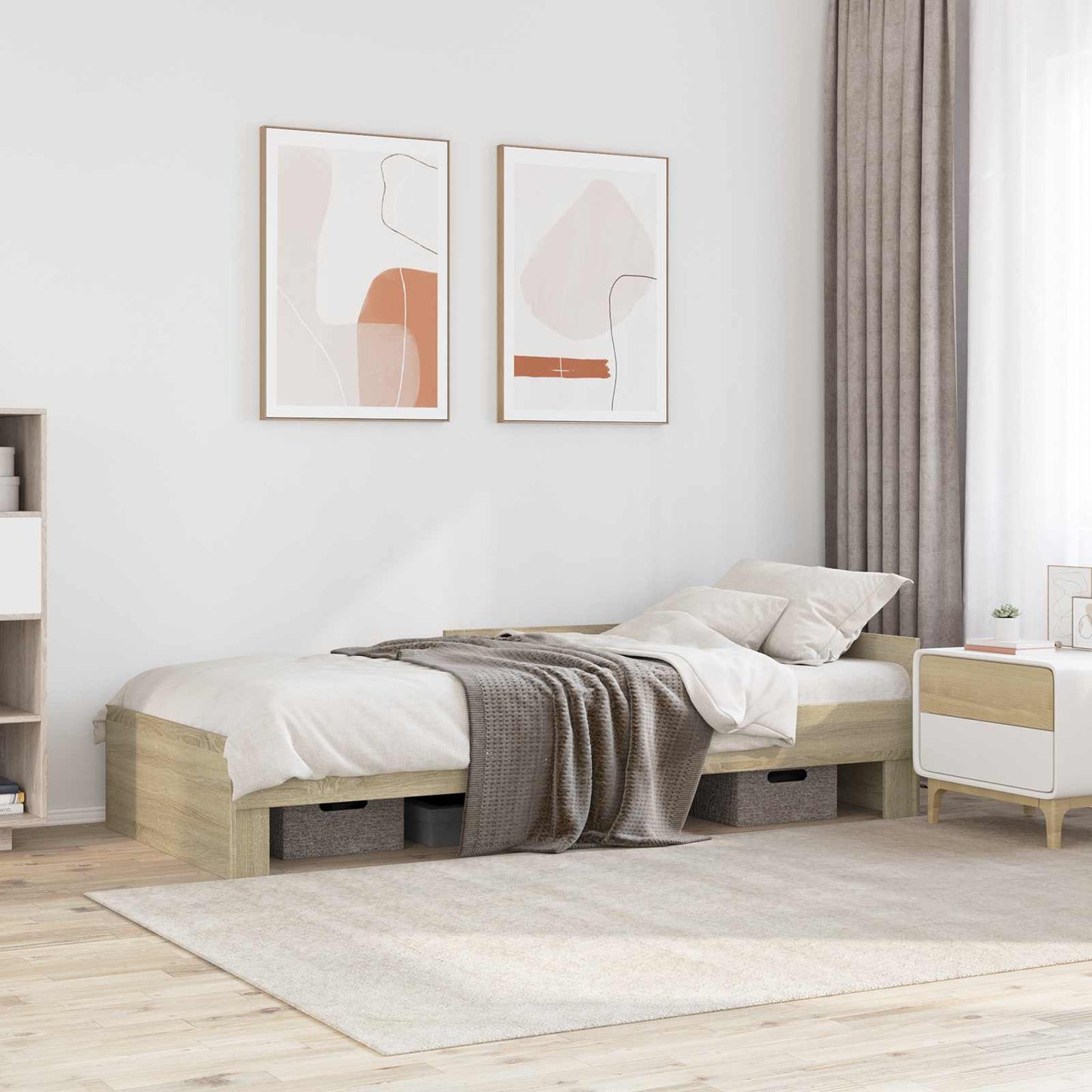 Sengestamme med hodegatt Sonoma eik 80 x 200 cm Konstruert tre