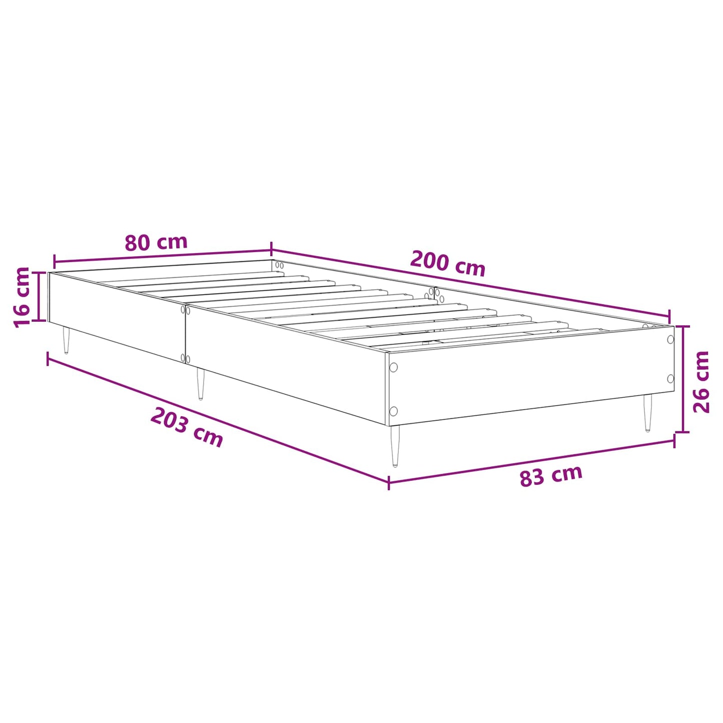 Sengestamme Artisan eik 80 x 200 cm Konstruert tre
