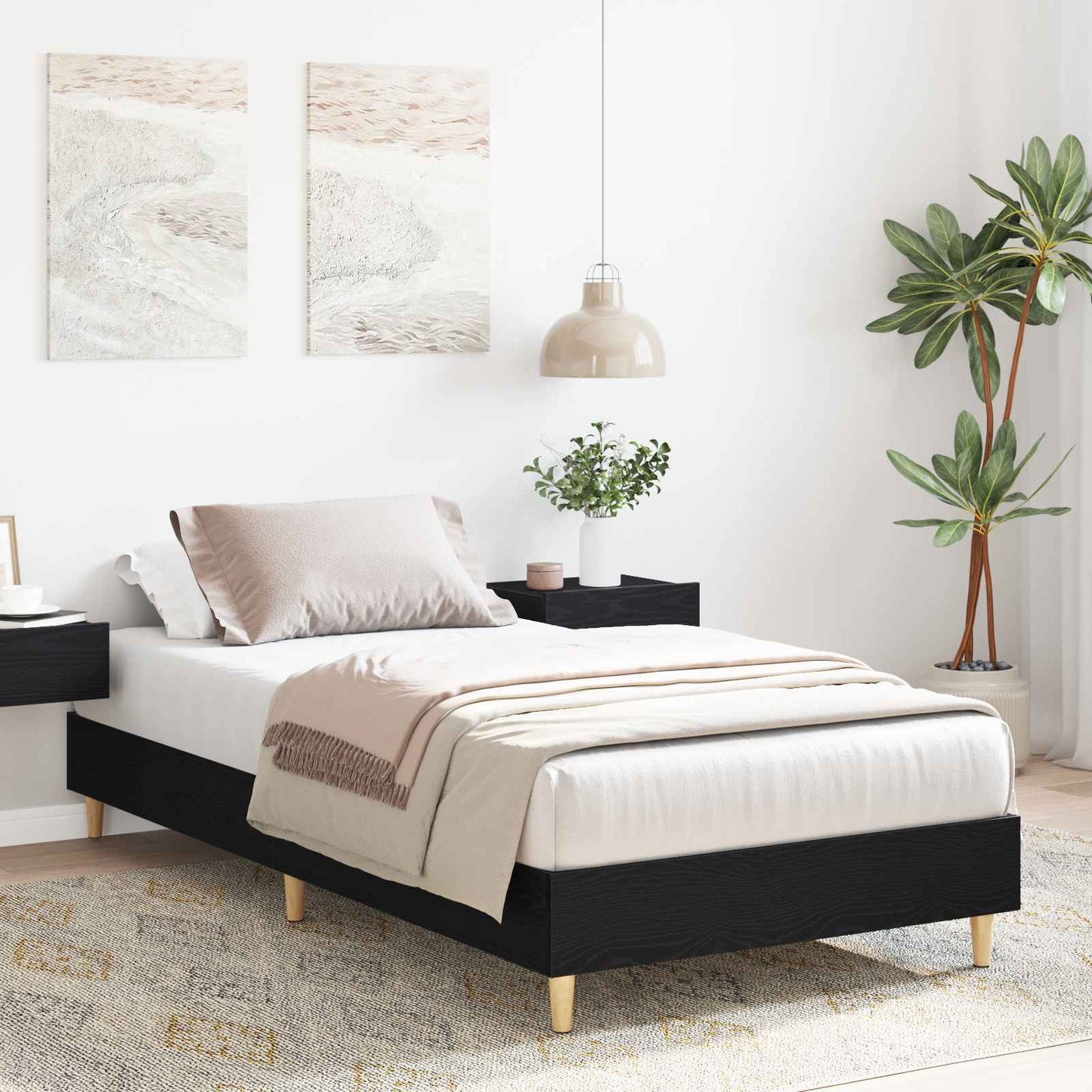 Sengestamme Svart eik 80 x 200 cm Konstruert tre