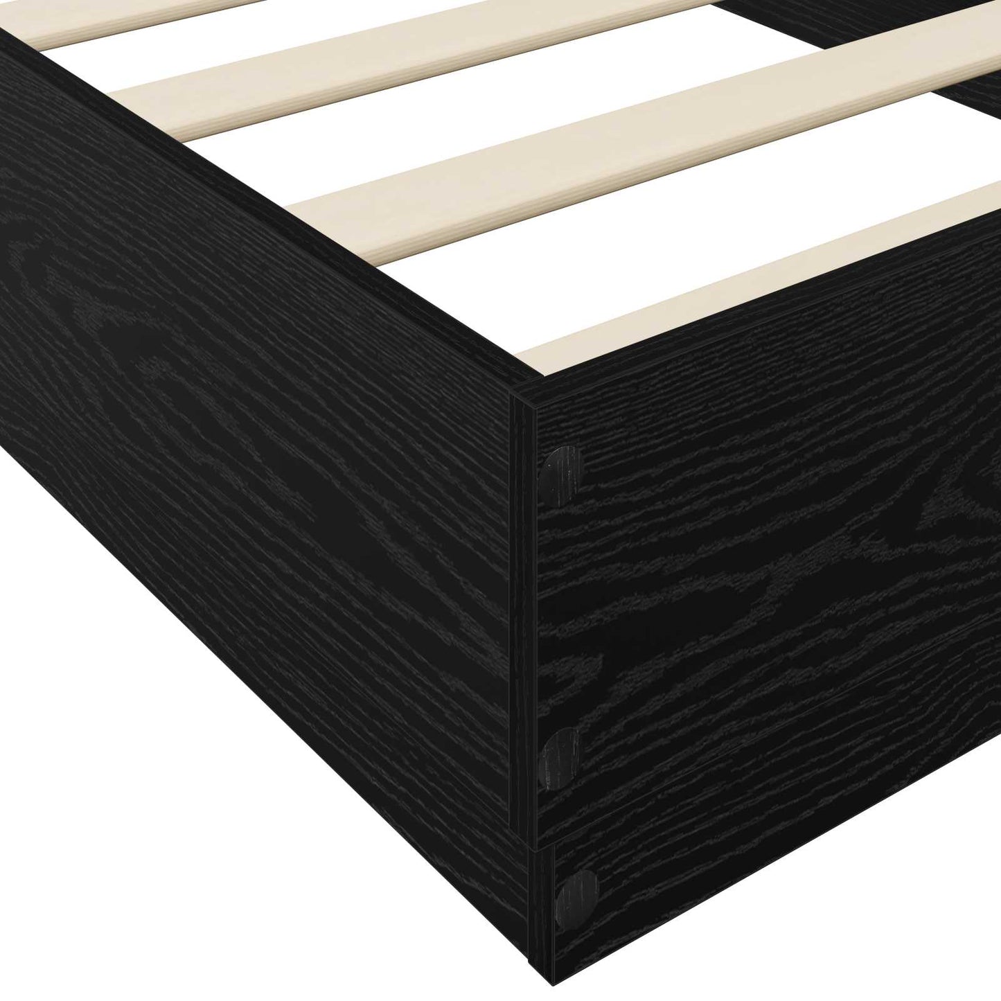 Gulvsengramme Svart eik 80 x 200 cm Konstruert tre