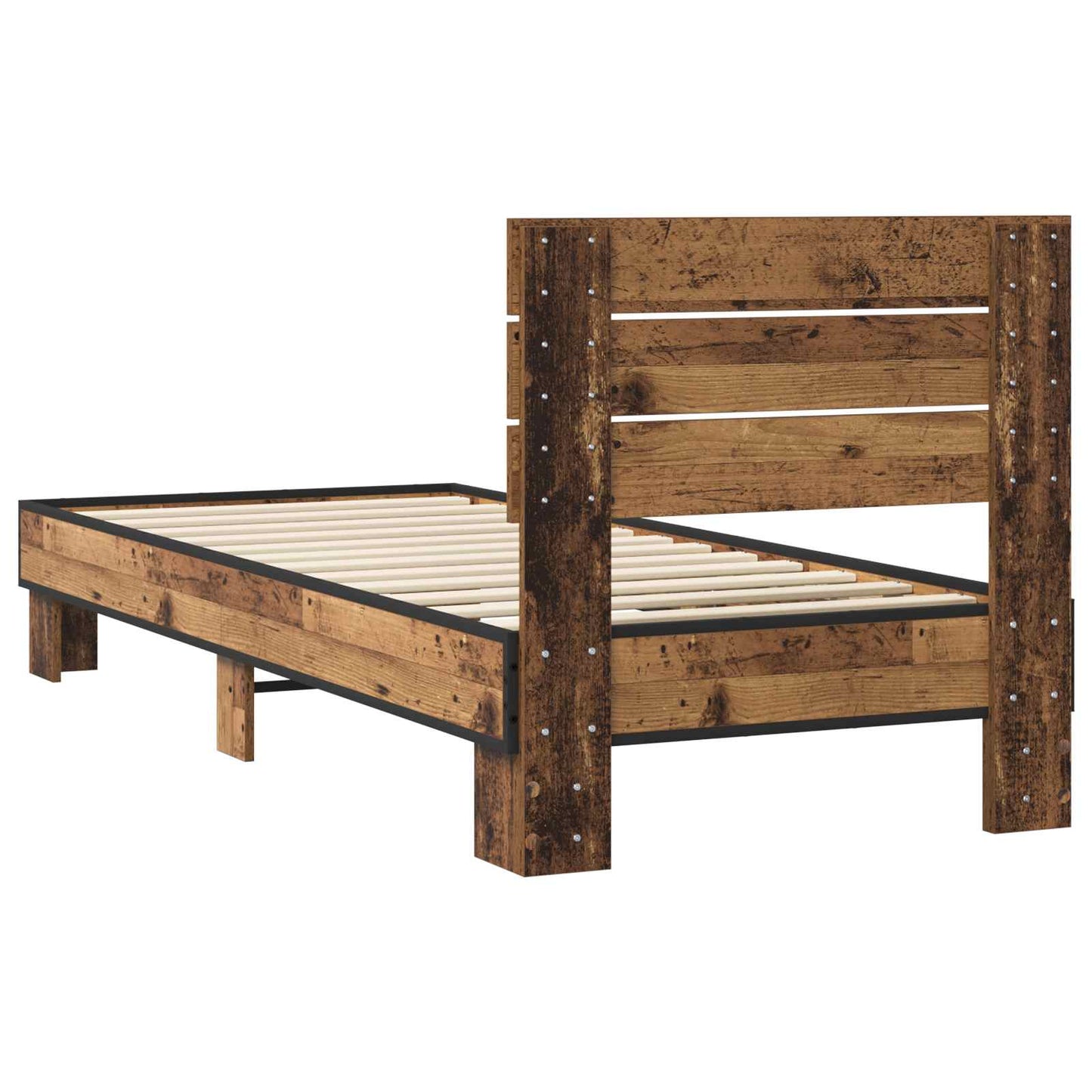 Sengestamme med hodegatt Gammelt tre 80 x 200 cm Konstruert tre