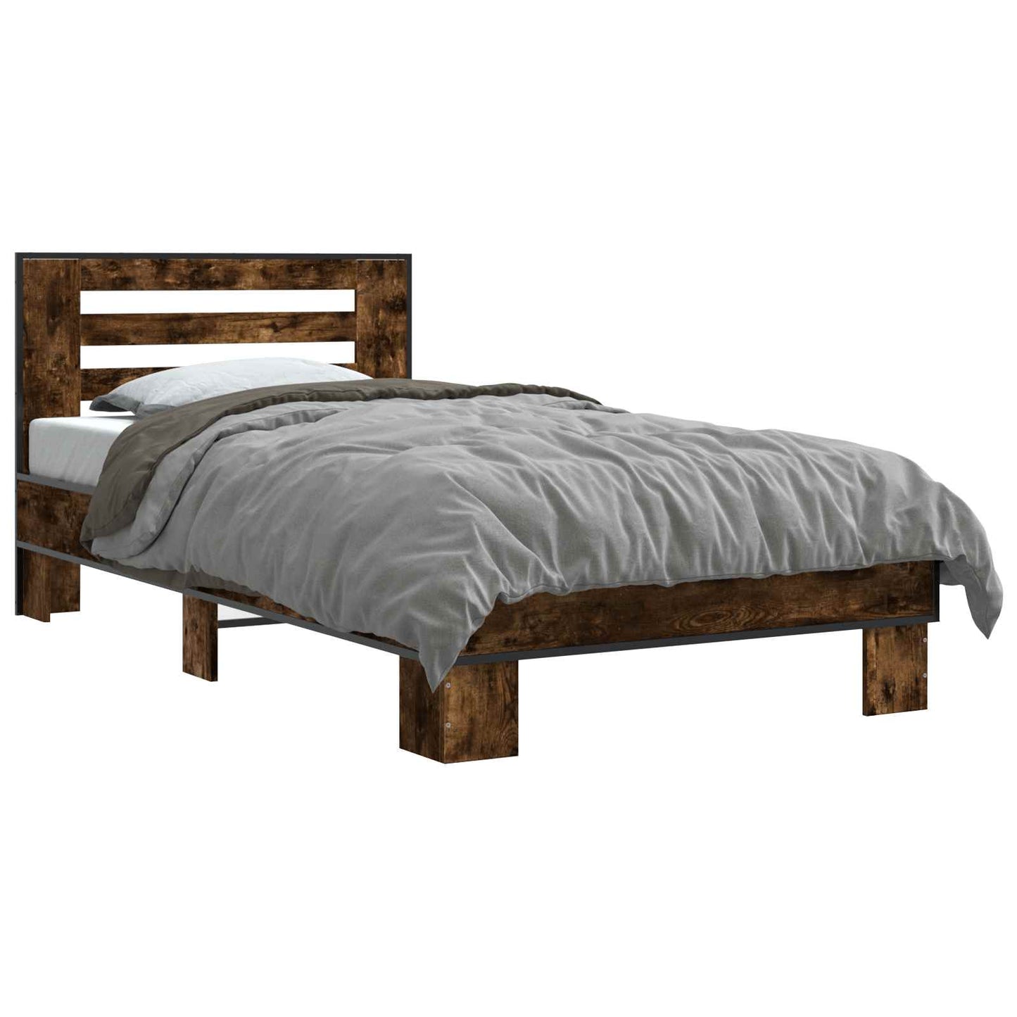 Sengestamme med hodegatt Røkt Eik 80 x 200 cm Konstruert tre