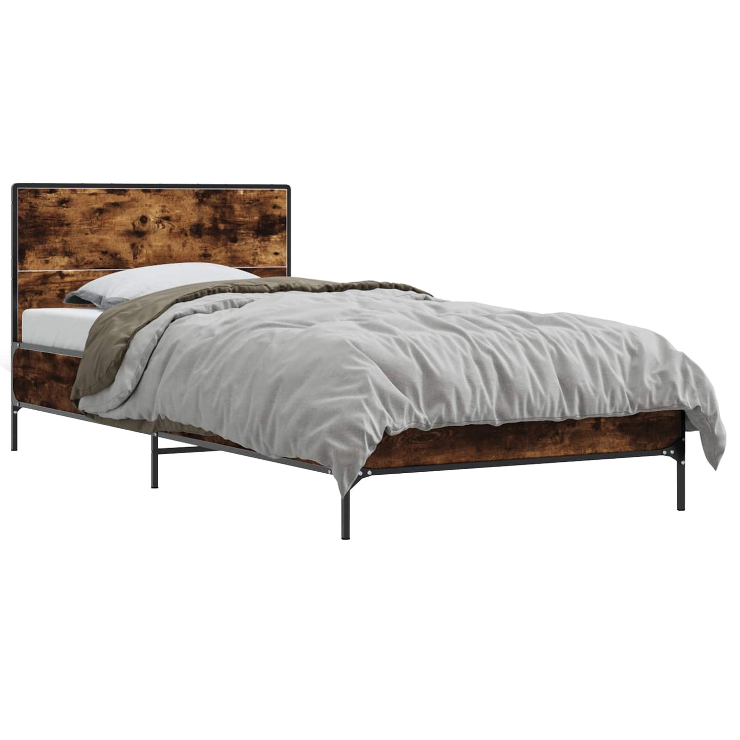 Sengestamme med hodegatt Røkt Eik 80 x 200 cm Konstruert tre