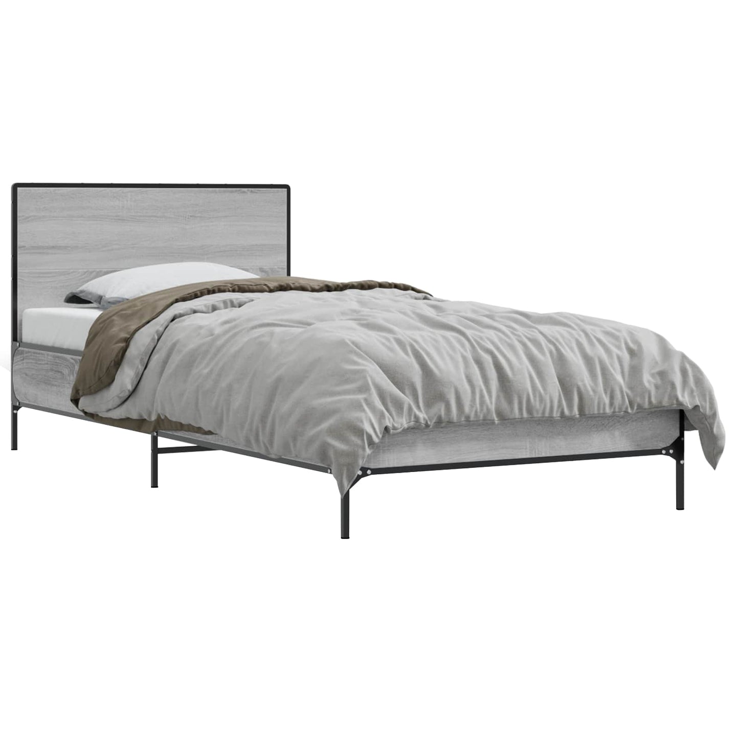 Sengestamme med hodegatt Grå Sonoma 80 x 200 cm Konstruert tre