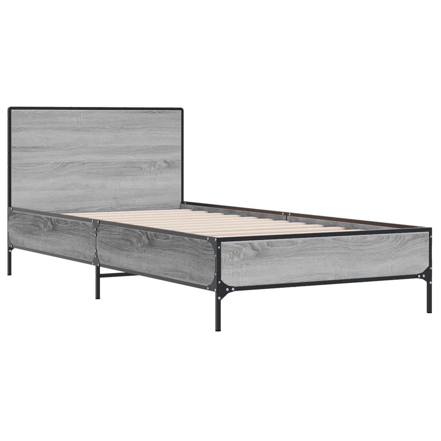 Sengestamme med hodegatt Grå Sonoma 80 x 200 cm Konstruert tre
