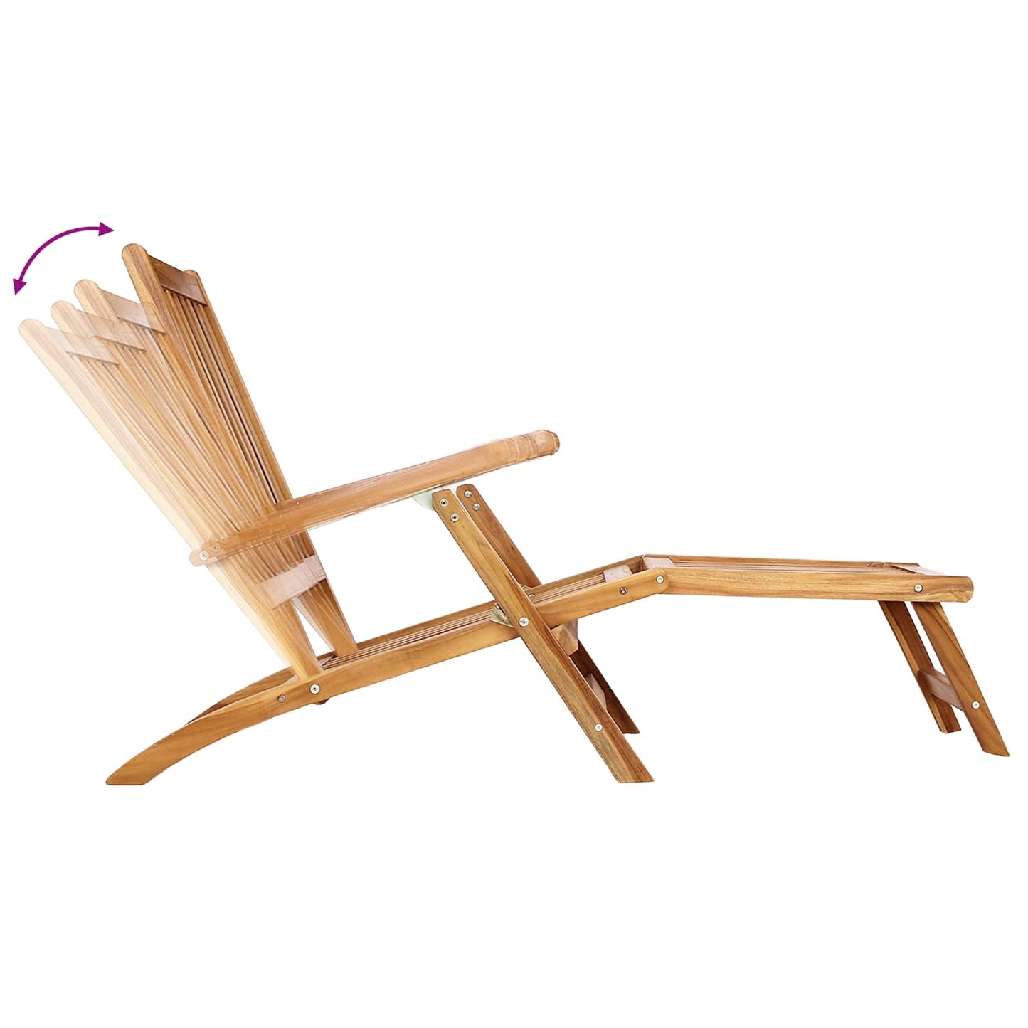 Folding Deck Stol Naturlig Massivt Teaktre