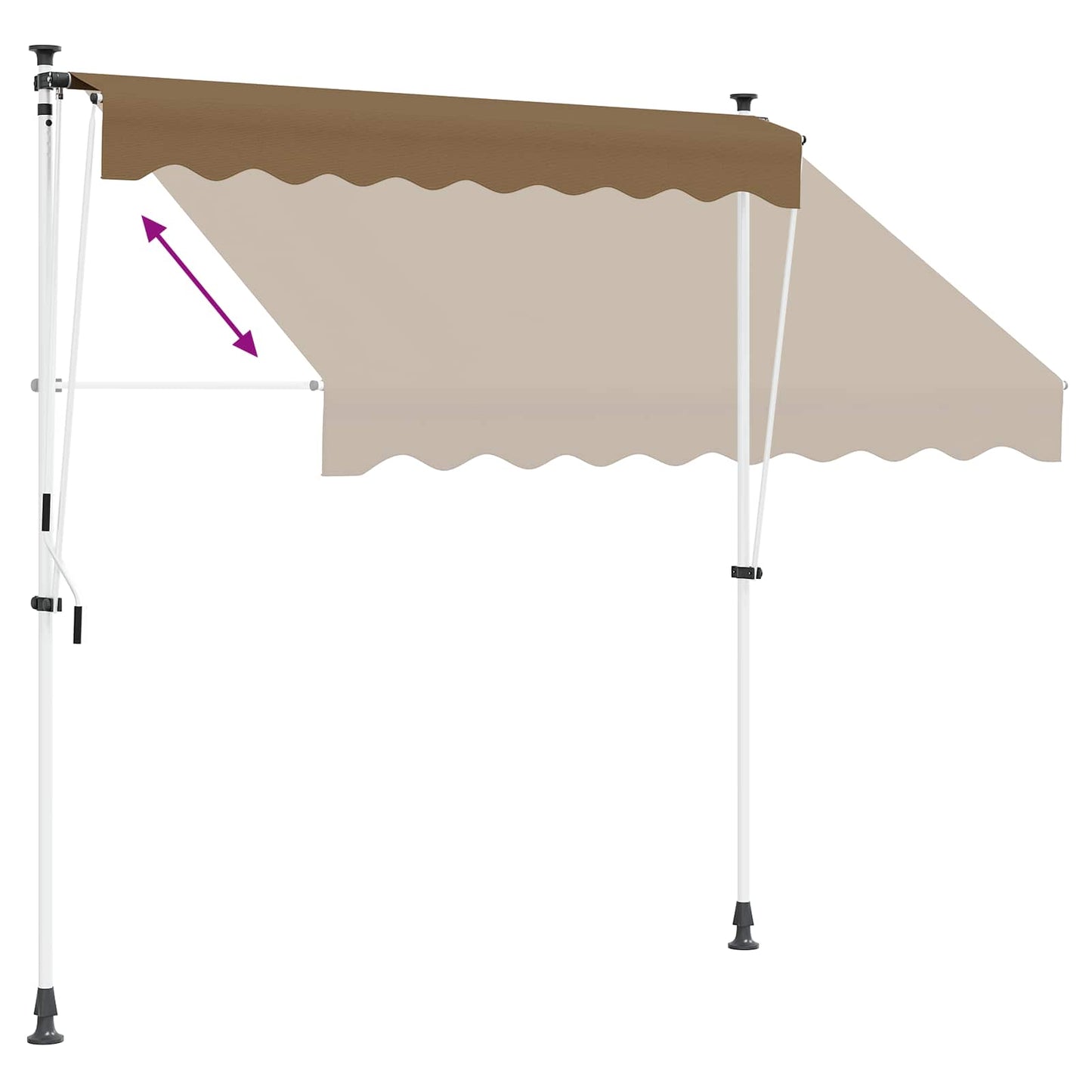 Manuell utskiftbar markise Beige 250 cm