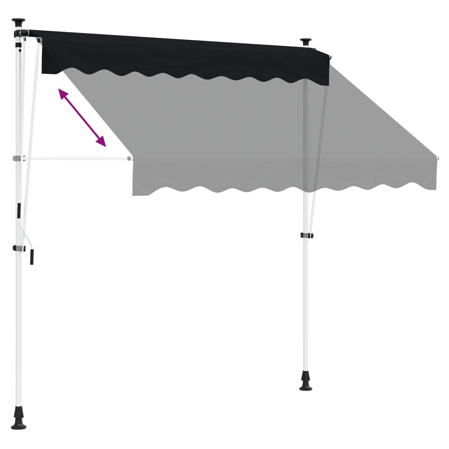 Manuell utskiftbar markise Svart 100 cm