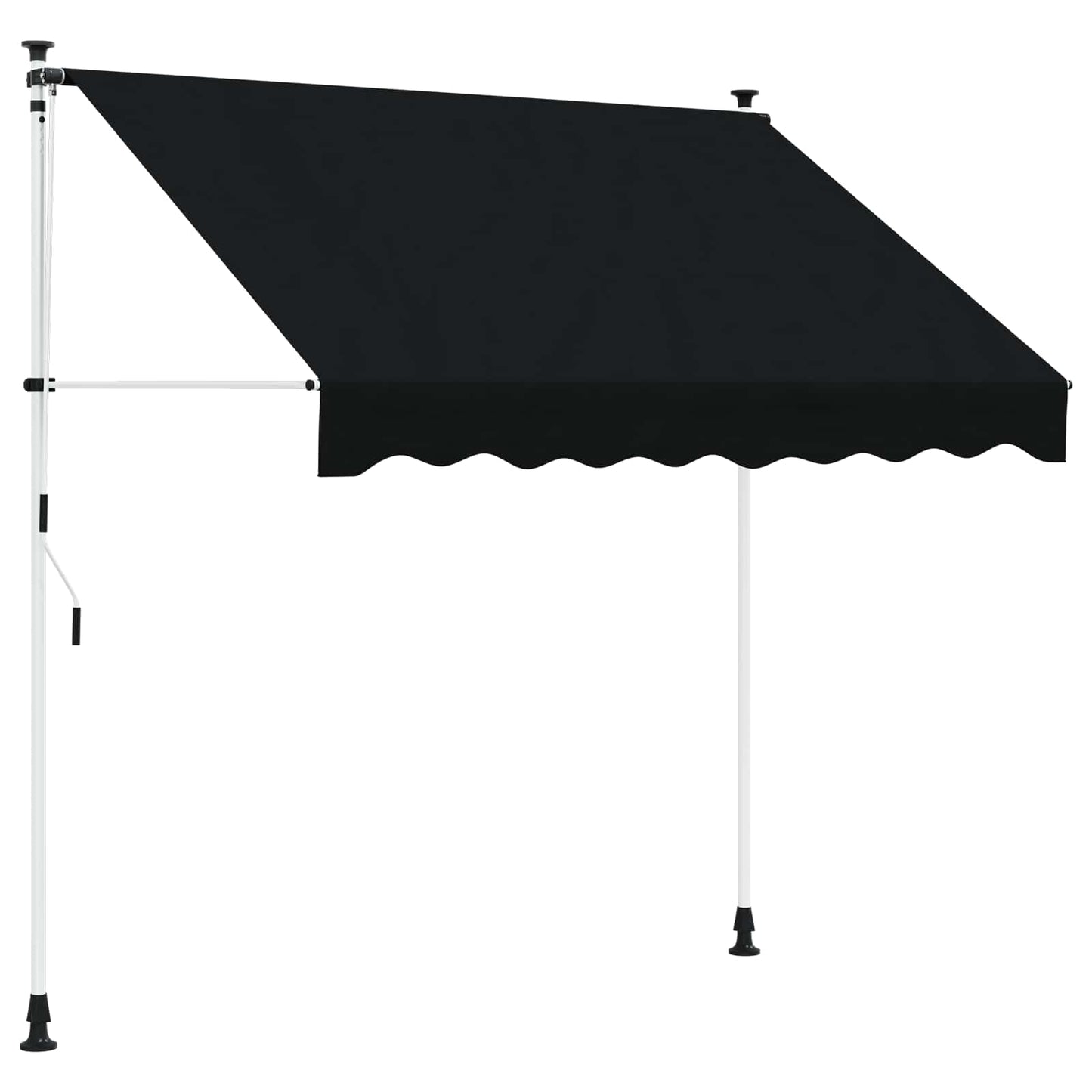 Manuell utskiftbar markise Svart 350 cm