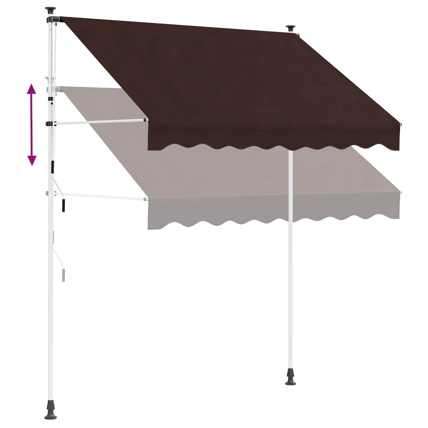 Manuell utskiftbar markise Brun 100 cm