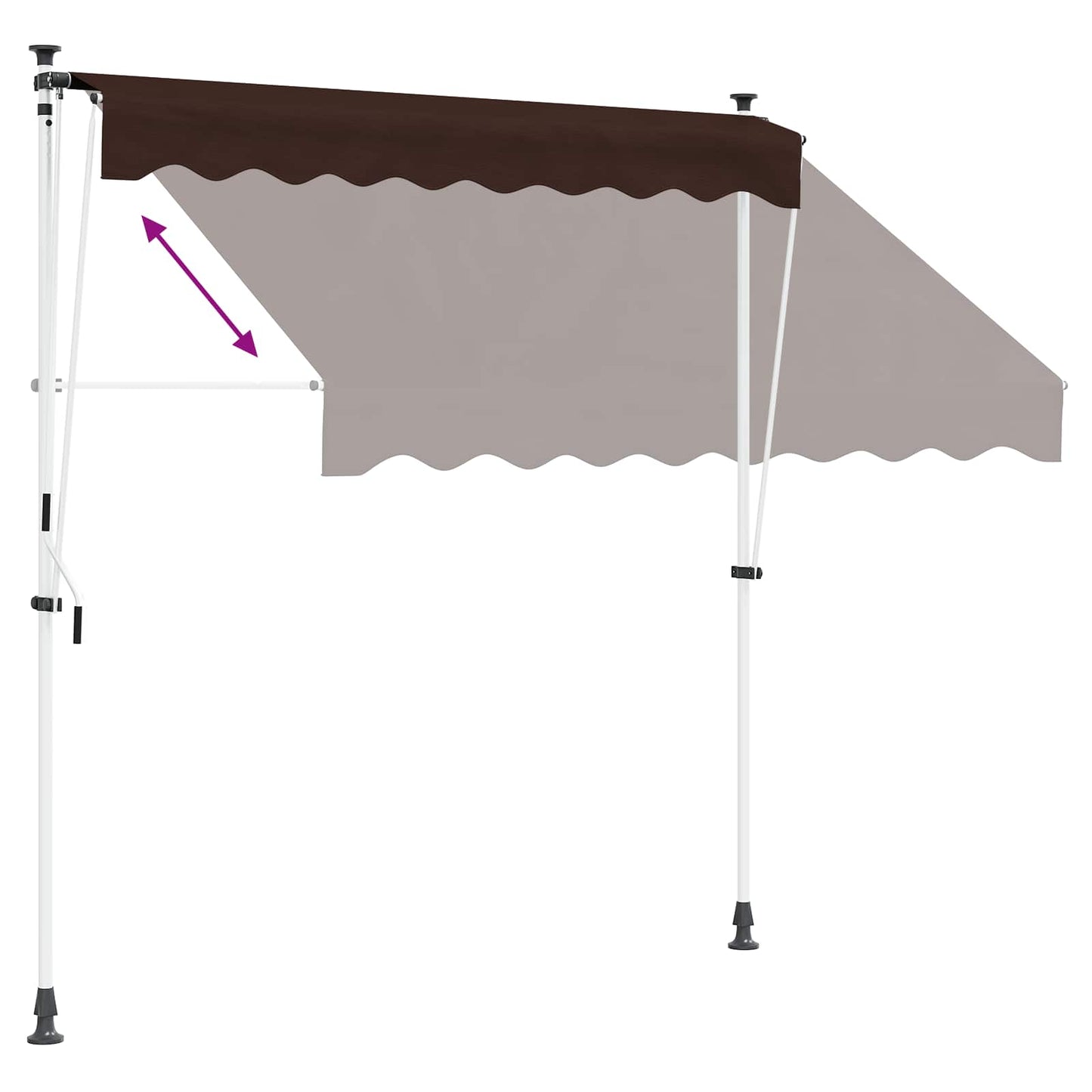 Manuell utskiftbar markise Brun 100 cm